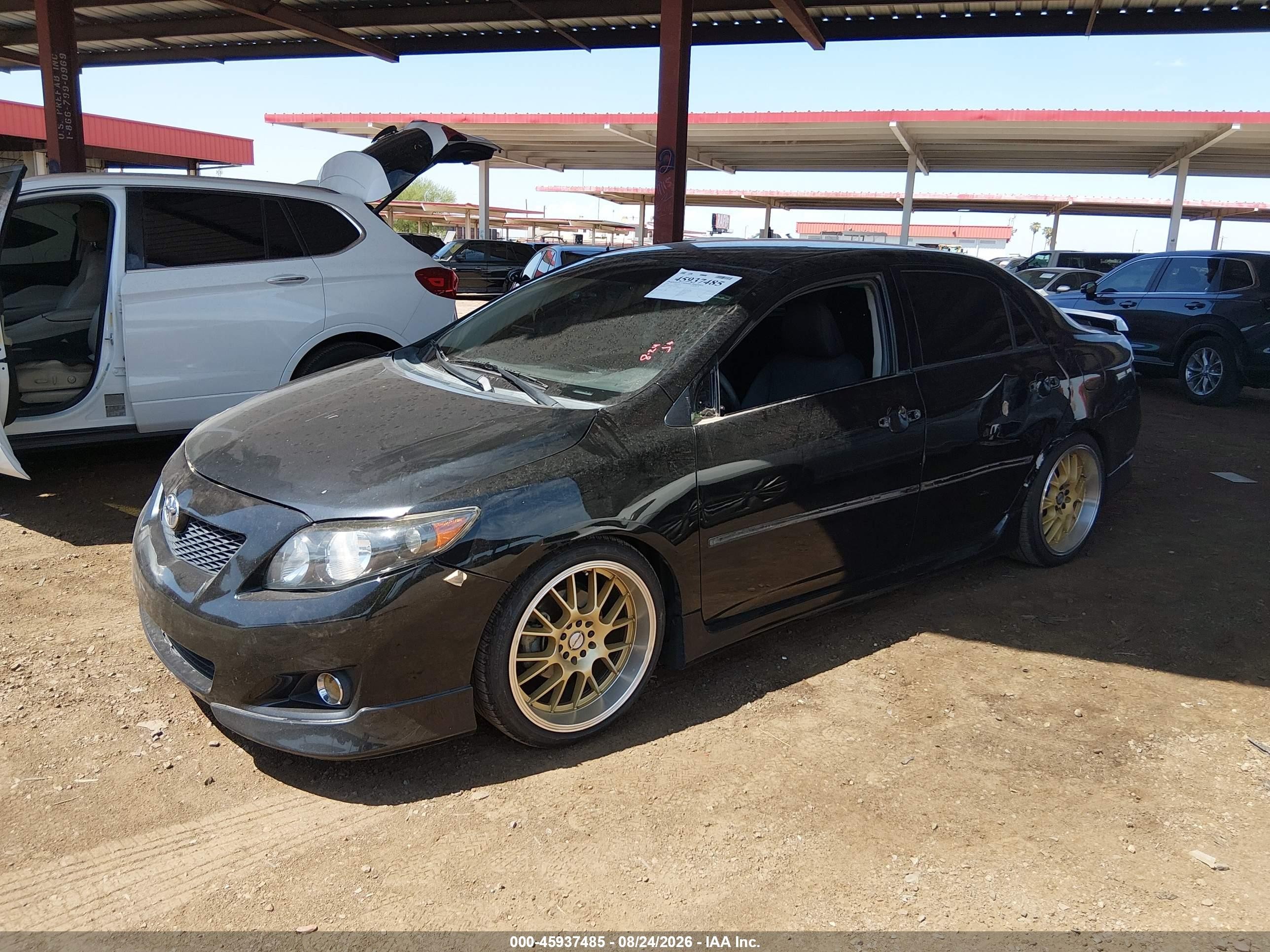 2010 Toyota Corolla S Black vin: 2T1BU4EE3AC454677