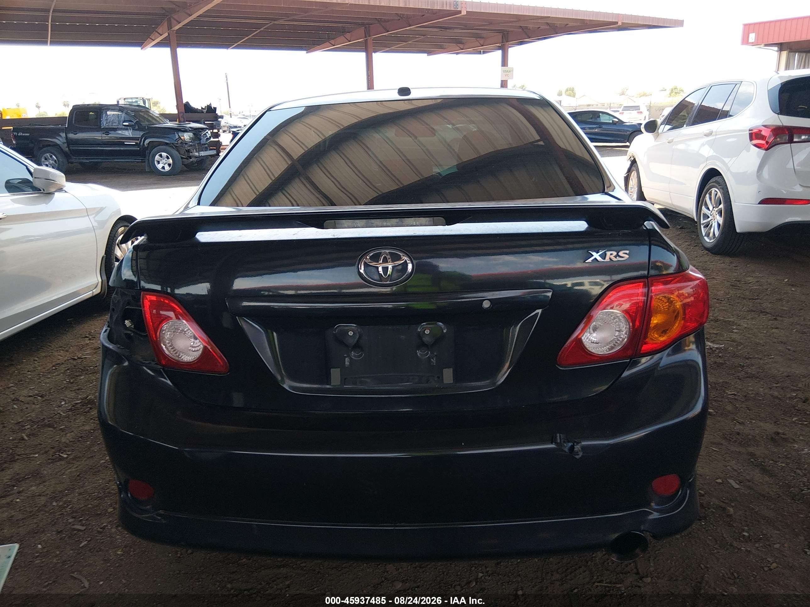 2010 Toyota Corolla S Black vin: 2T1BU4EE3AC454677