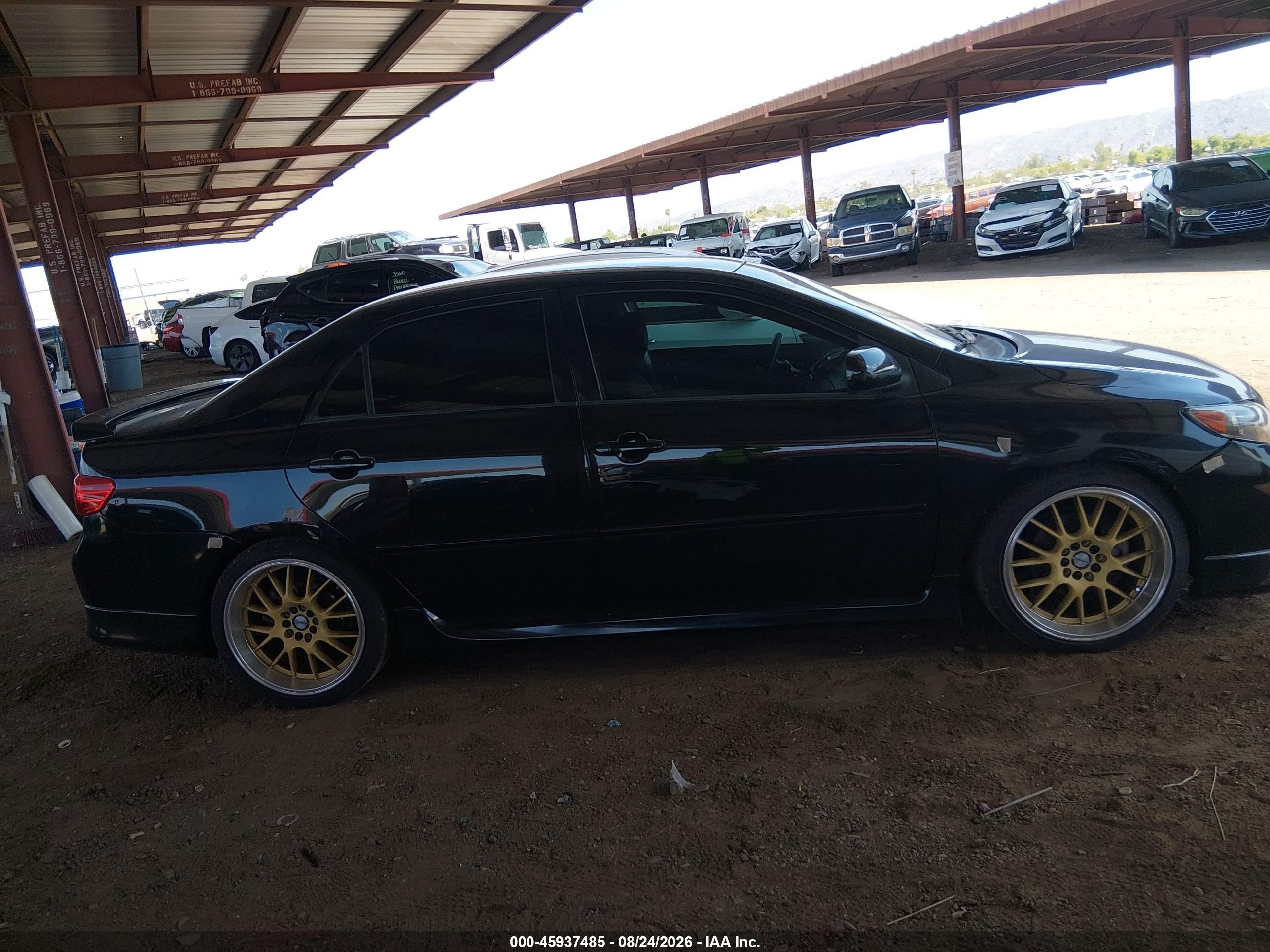 2010 Toyota Corolla S Black vin: 2T1BU4EE3AC454677