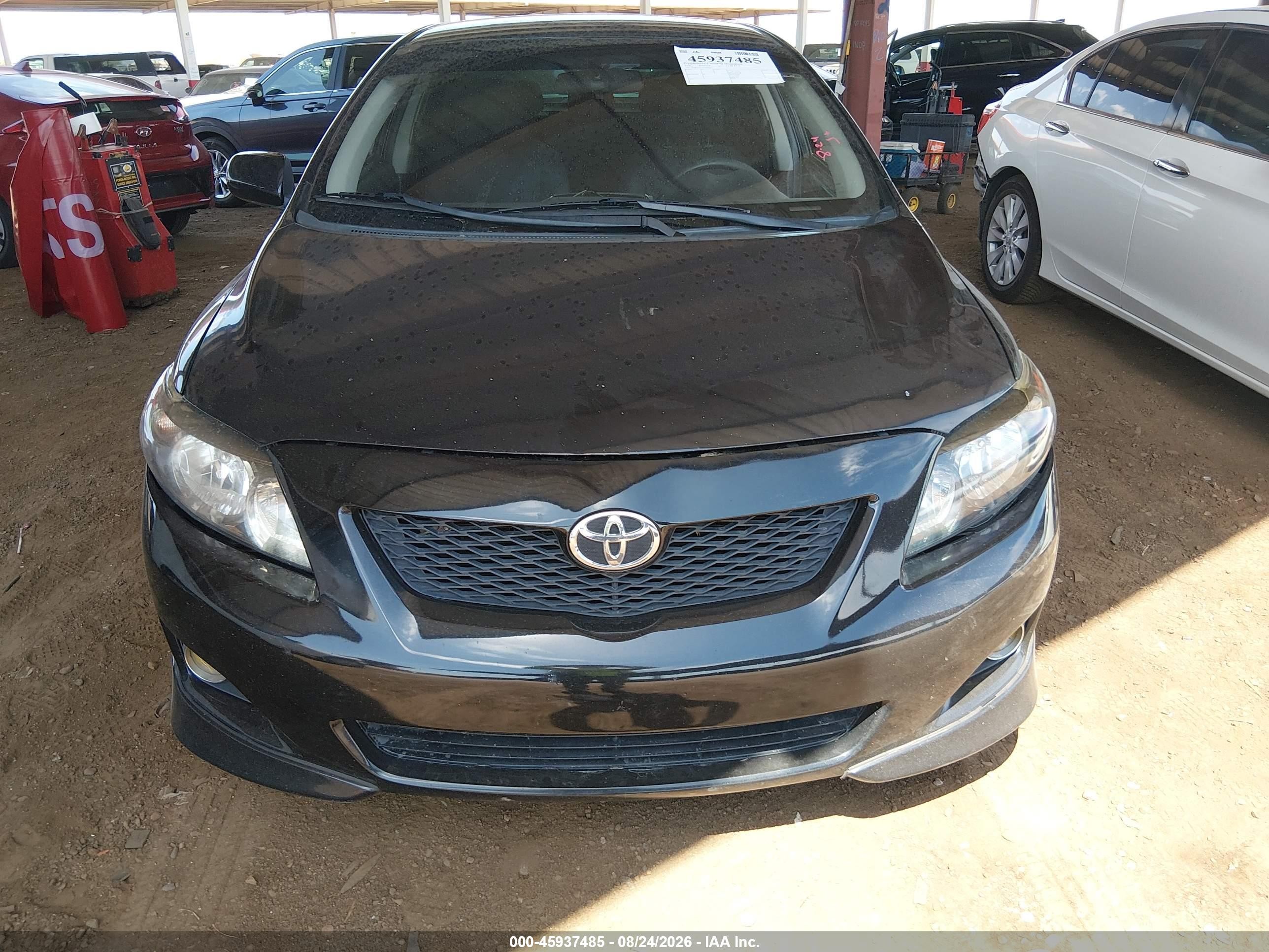 2010 Toyota Corolla S Black vin: 2T1BU4EE3AC454677