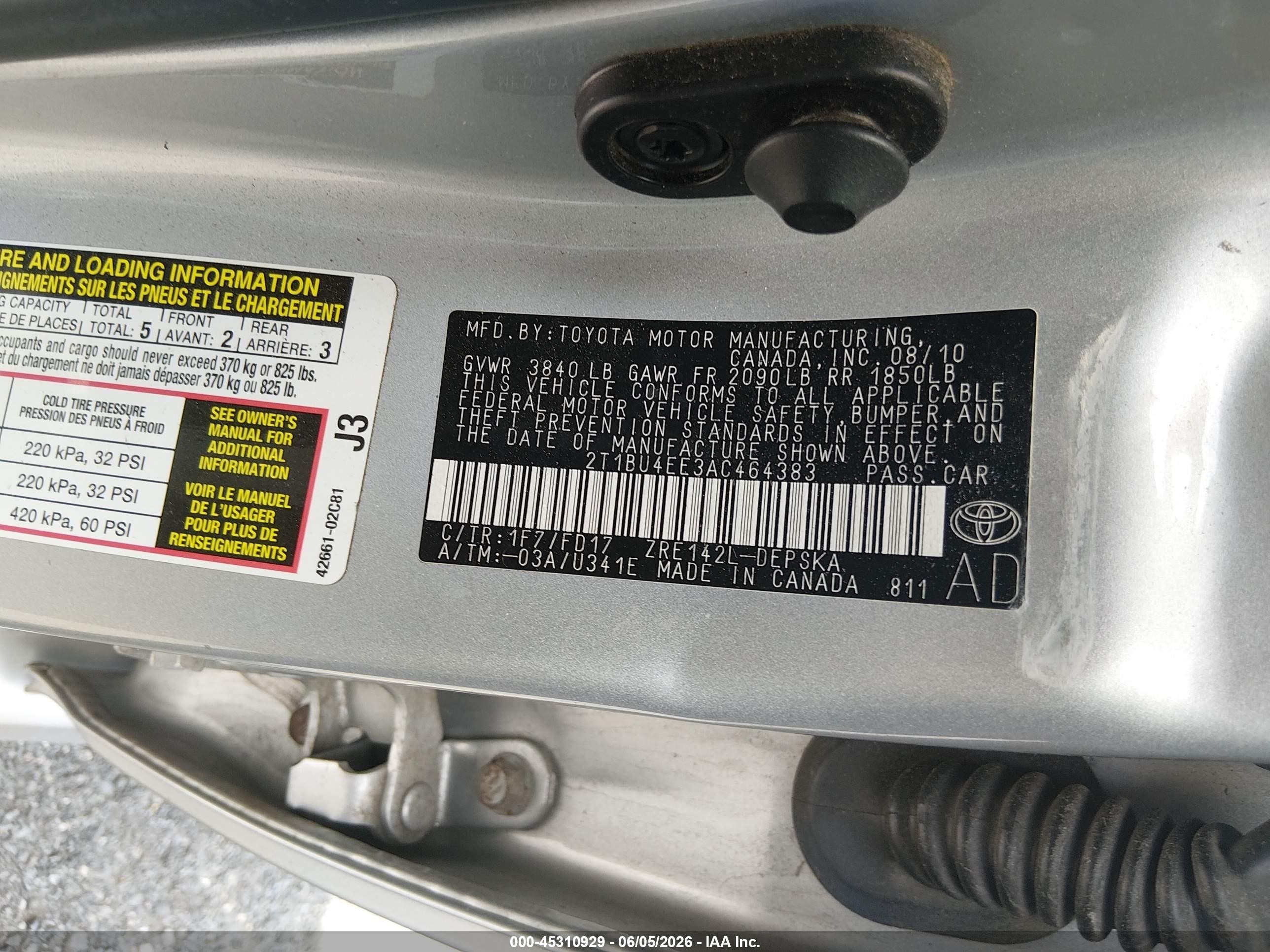 2010 Toyota Corolla S Gray vin: 2T1BU4EE3AC464383