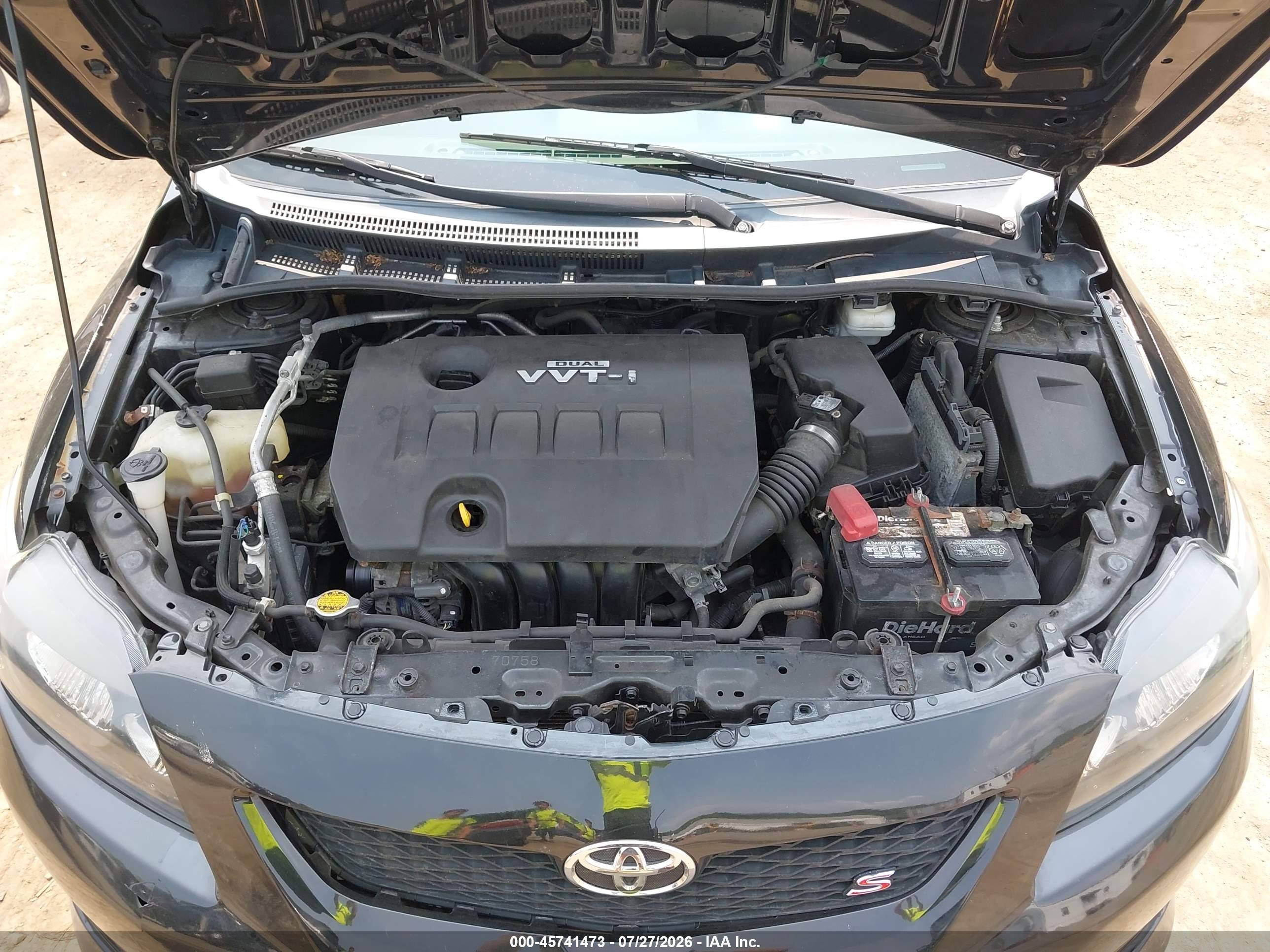 2010 Toyota Corolla S Black vin: 2T1BU4EE3AC488408
