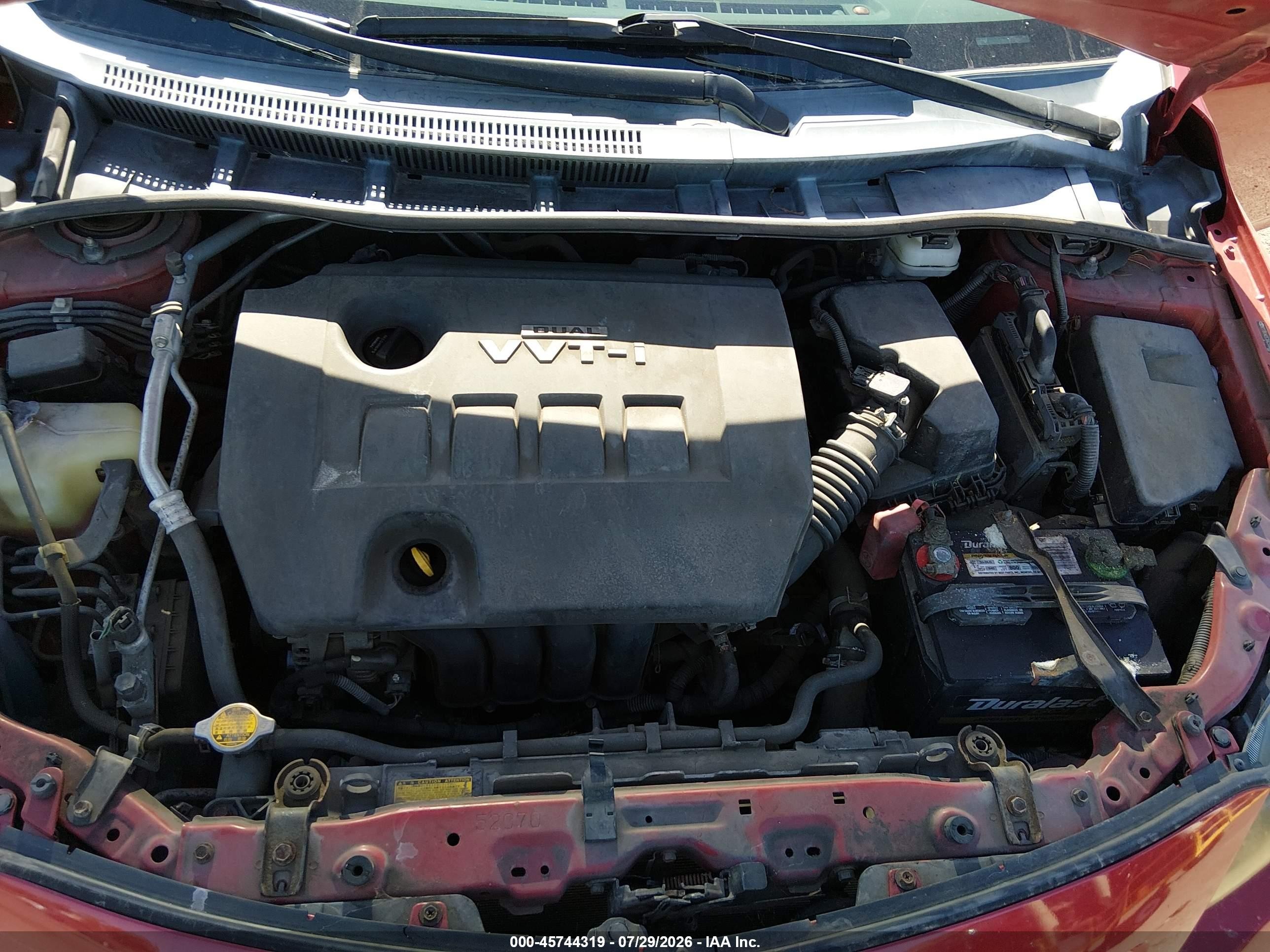 2010 Toyota Corolla Le Burgundy vin: 2T1BU4EE3AC518605