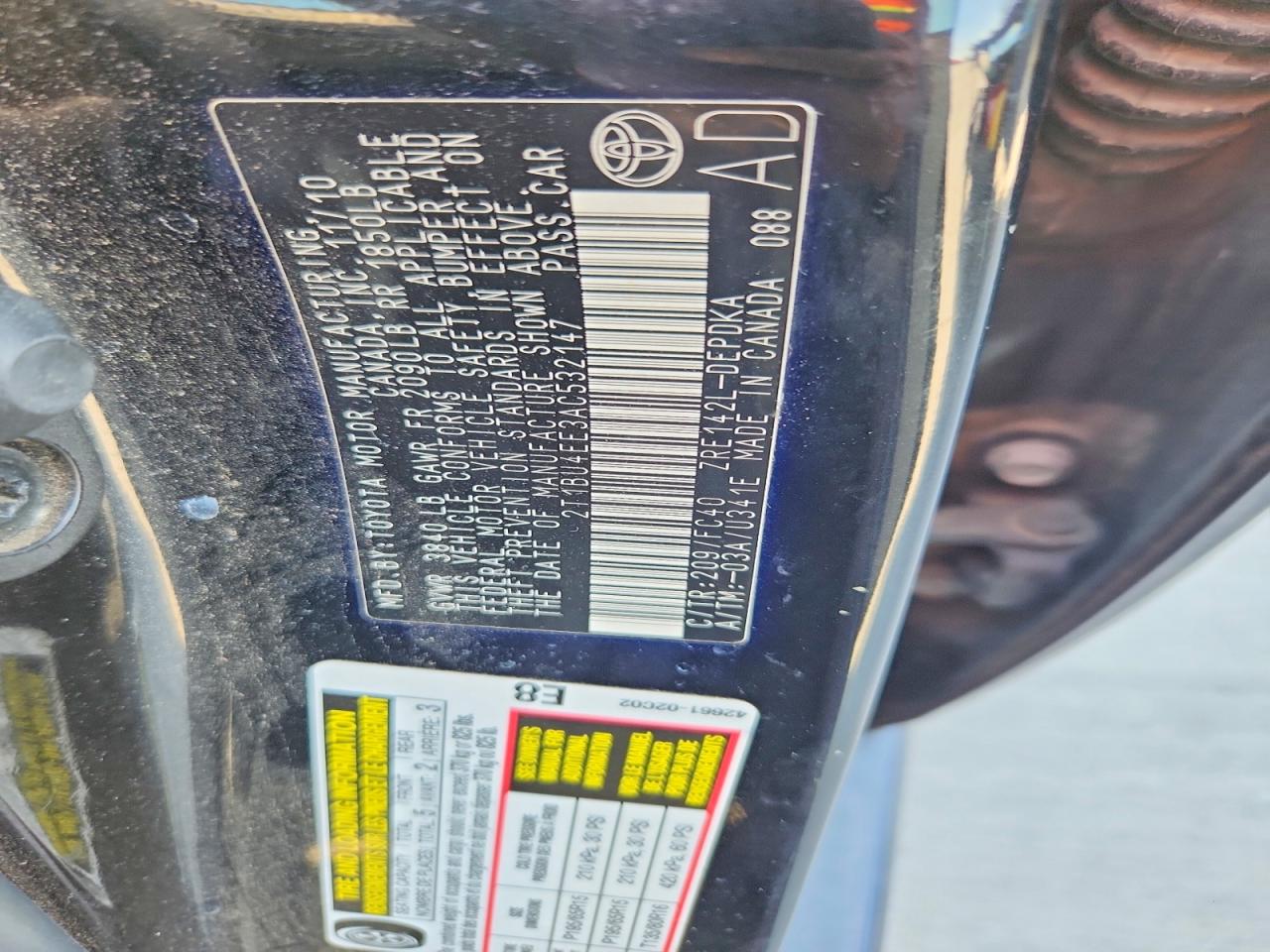 2010 Toyota Corolla Le Черный vin: 2T1BU4EE3AC532147