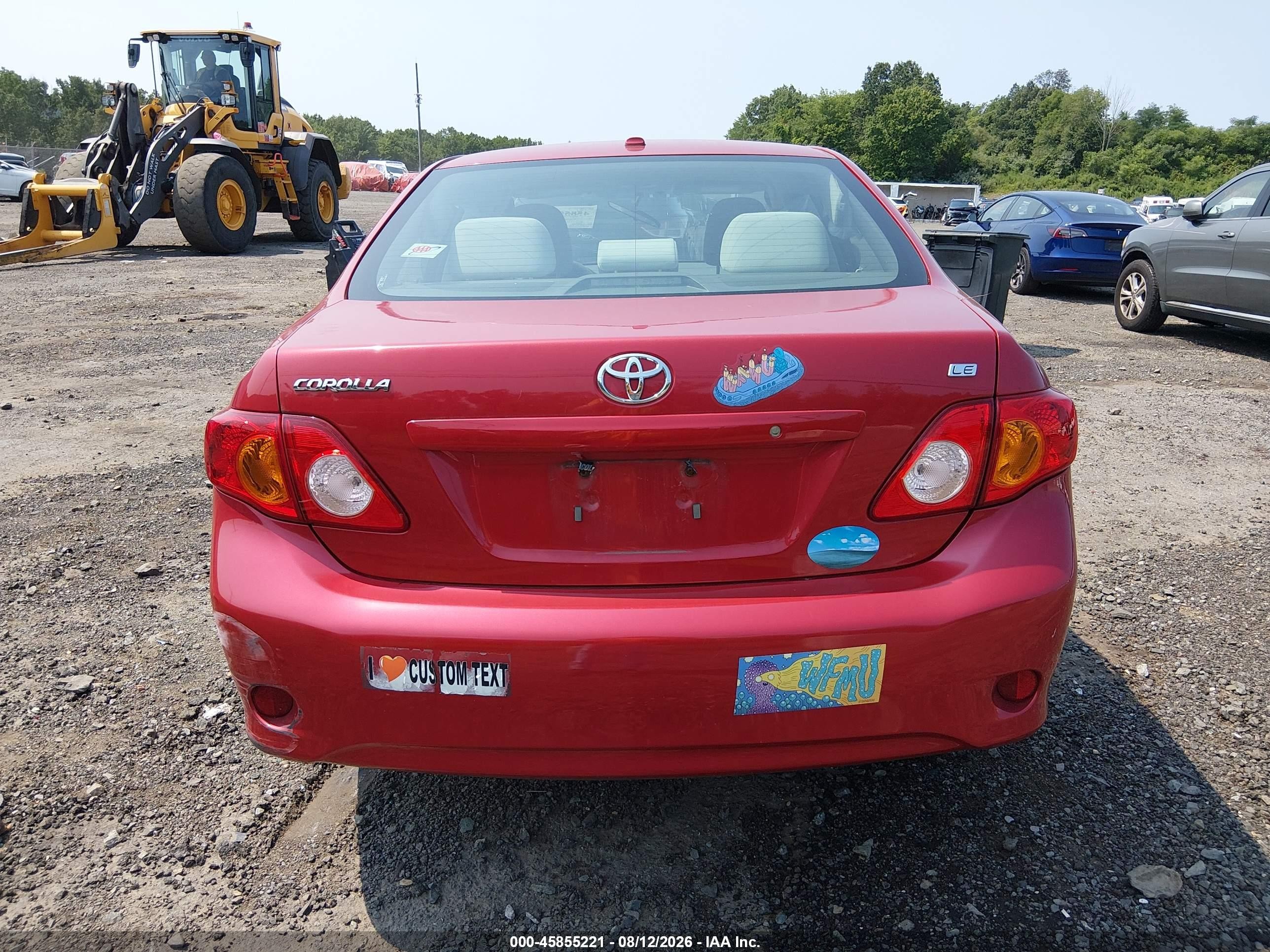 2010 Toyota Corolla Le Красный vin: 2T1BU4EE3AC533332
