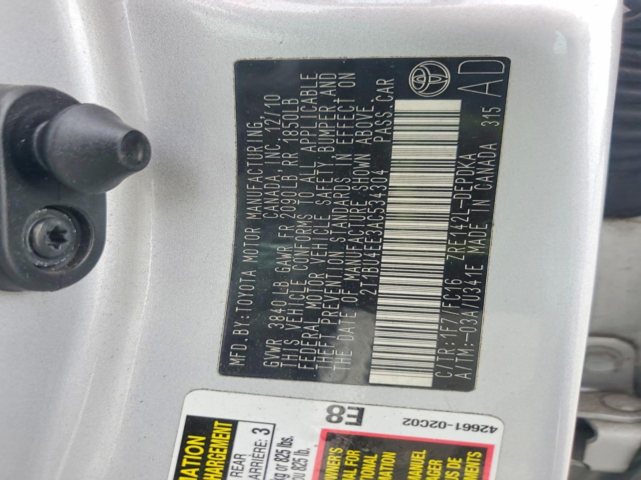 2010 Toyota Corolla Le Серебряный vin: 2T1BU4EE3AC534304