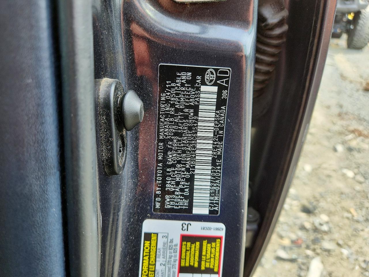 2011 Toyota Corolla S Gray vin: 2T1BU4EE3BC615479
