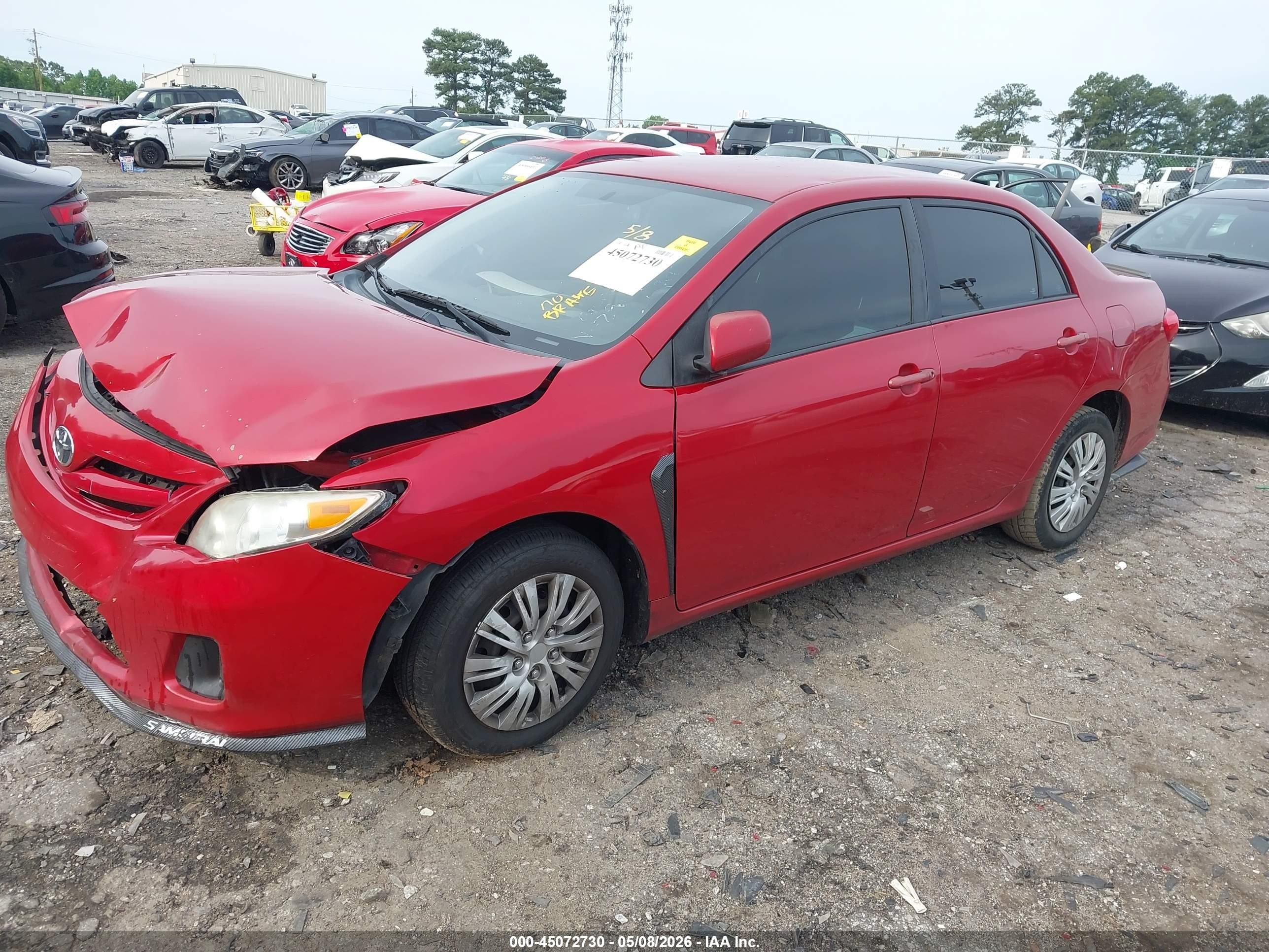 2011 Toyota Corolla Le Red vin: 2T1BU4EE3BC622917