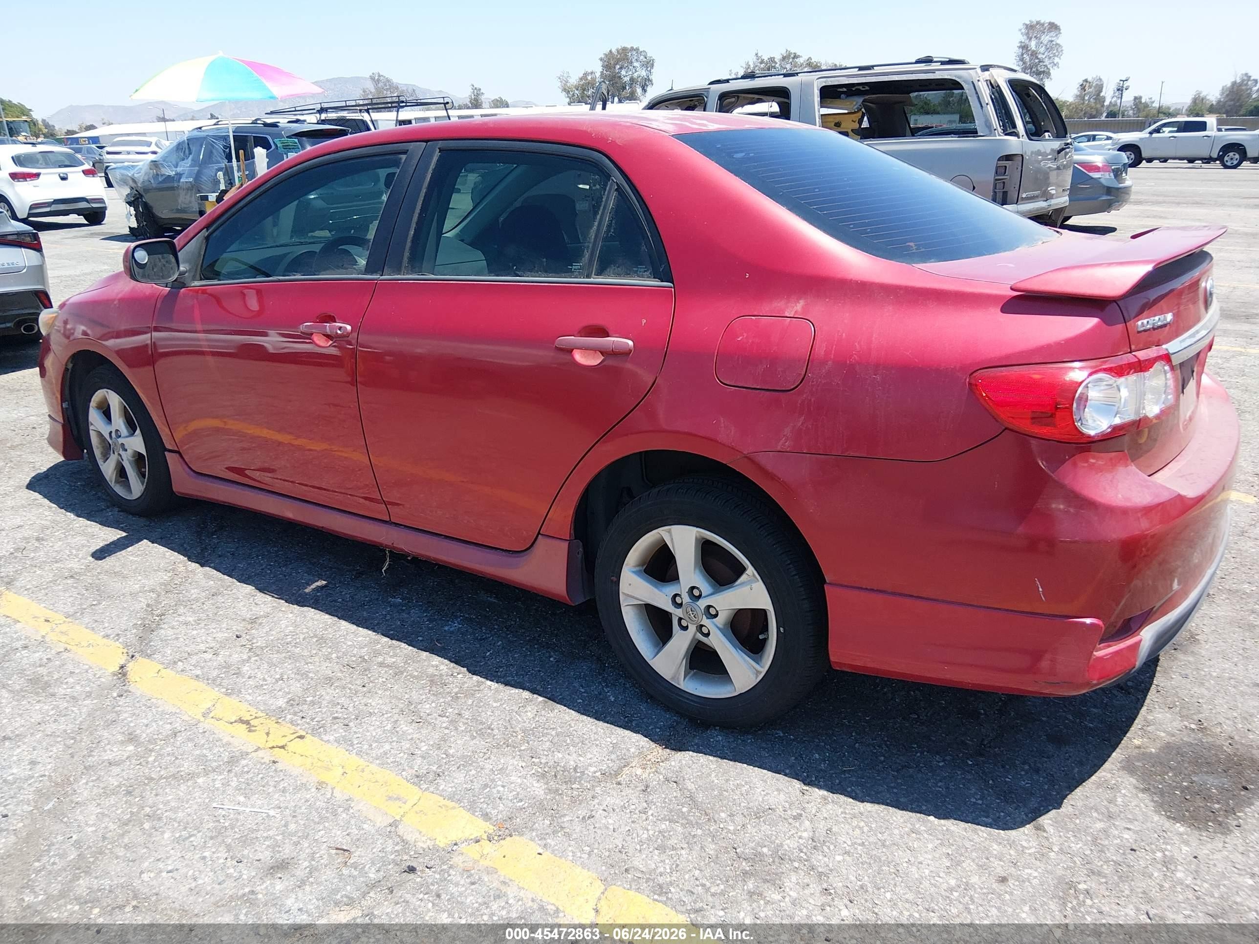 2011 Toyota Corolla S Red vin: 2T1BU4EE3BC640978