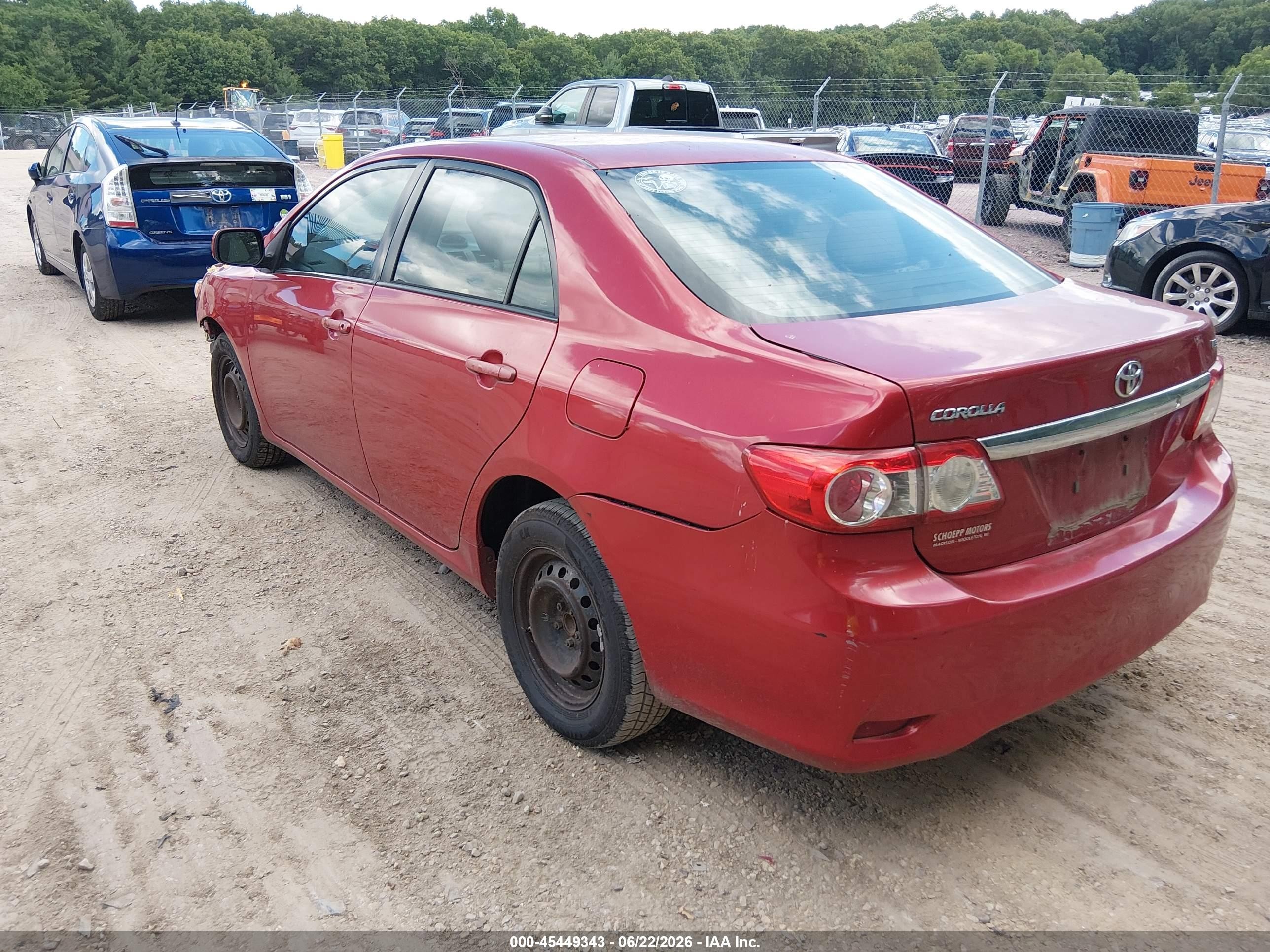 2011 Toyota Corolla Le Maroon vin: 2T1BU4EE3BC661992