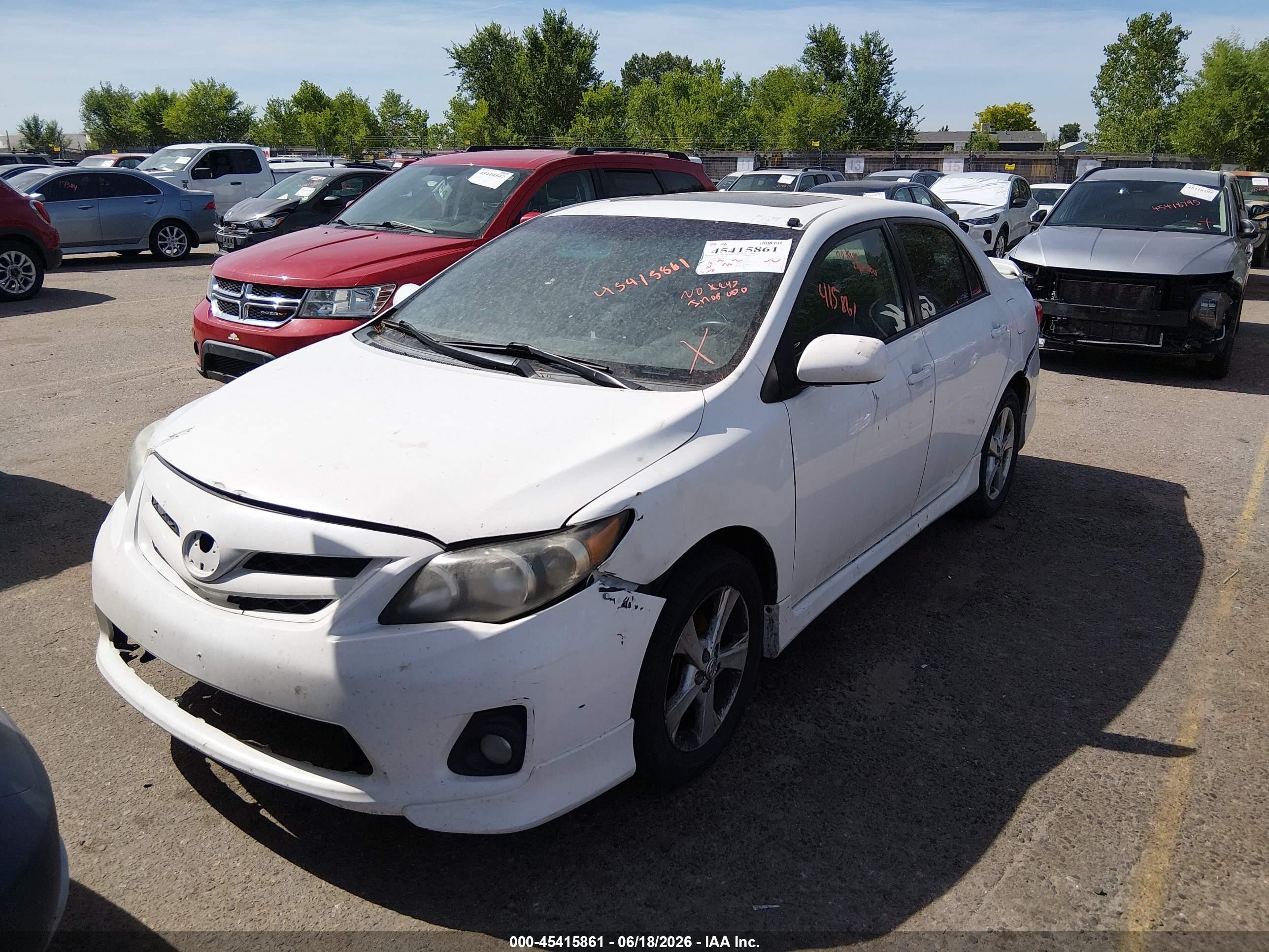 2011 Toyota Corolla S White vin: 2T1BU4EE3BC707157