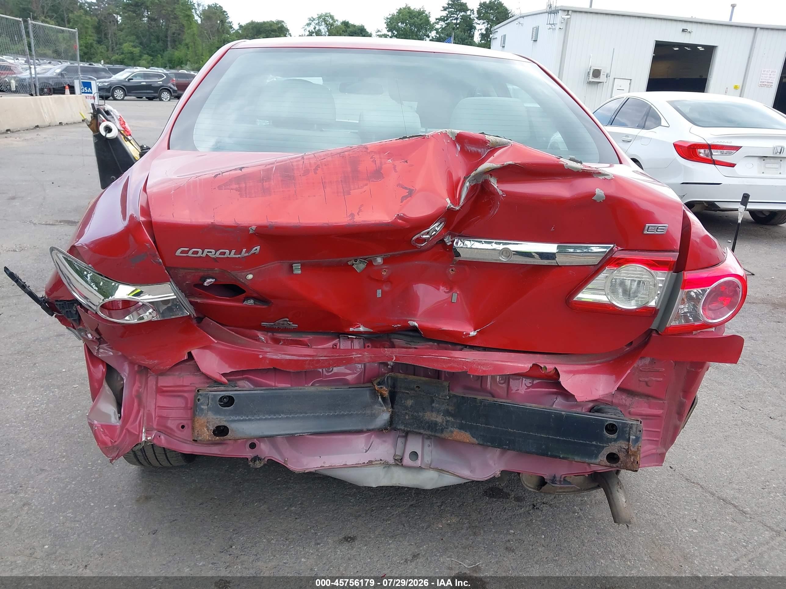 2012 Toyota Corolla Le Red vin: 2T1BU4EE3CC795726