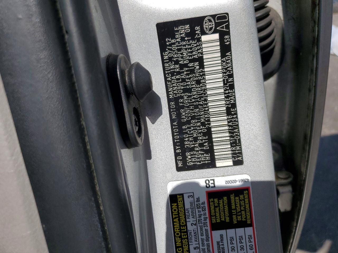2012 Toyota Corolla L Silver vin: 2T1BU4EE3CC908512