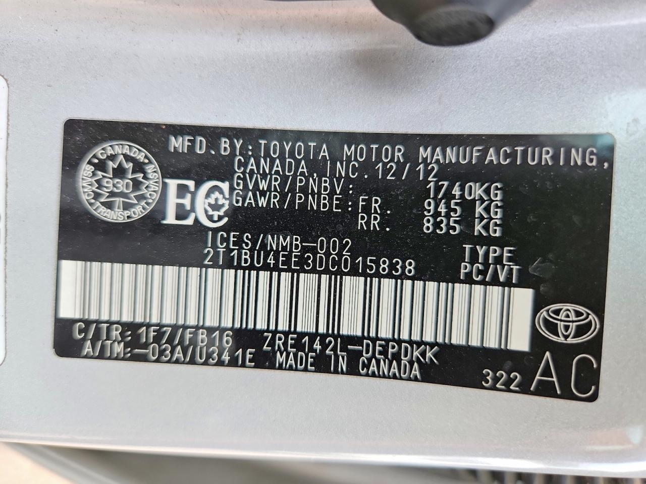 2013 Toyota Corolla Silver vin: 2T1BU4EE3DC015838