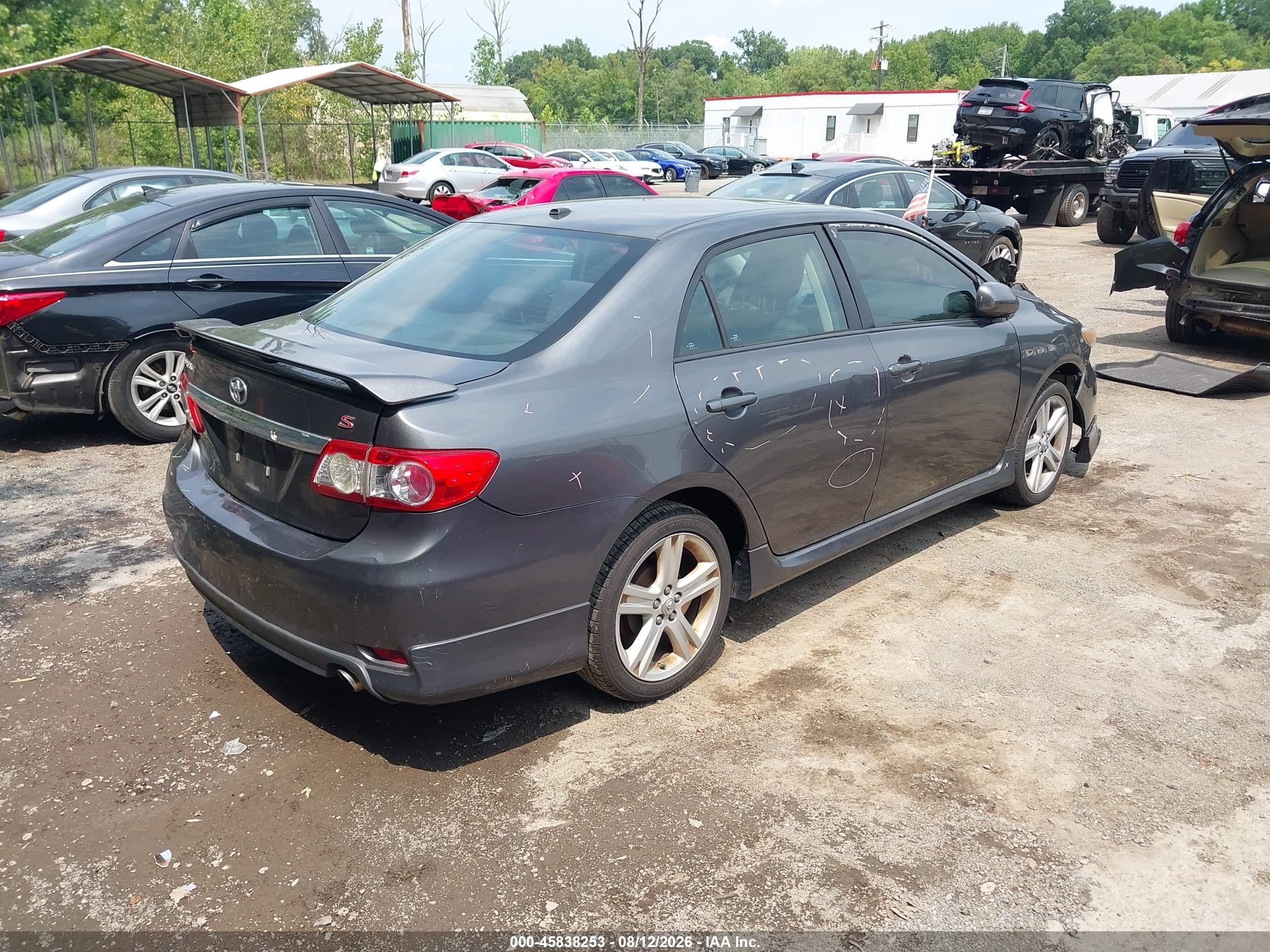 2013 Toyota Corolla S Gray vin: 2T1BU4EE3DC027200