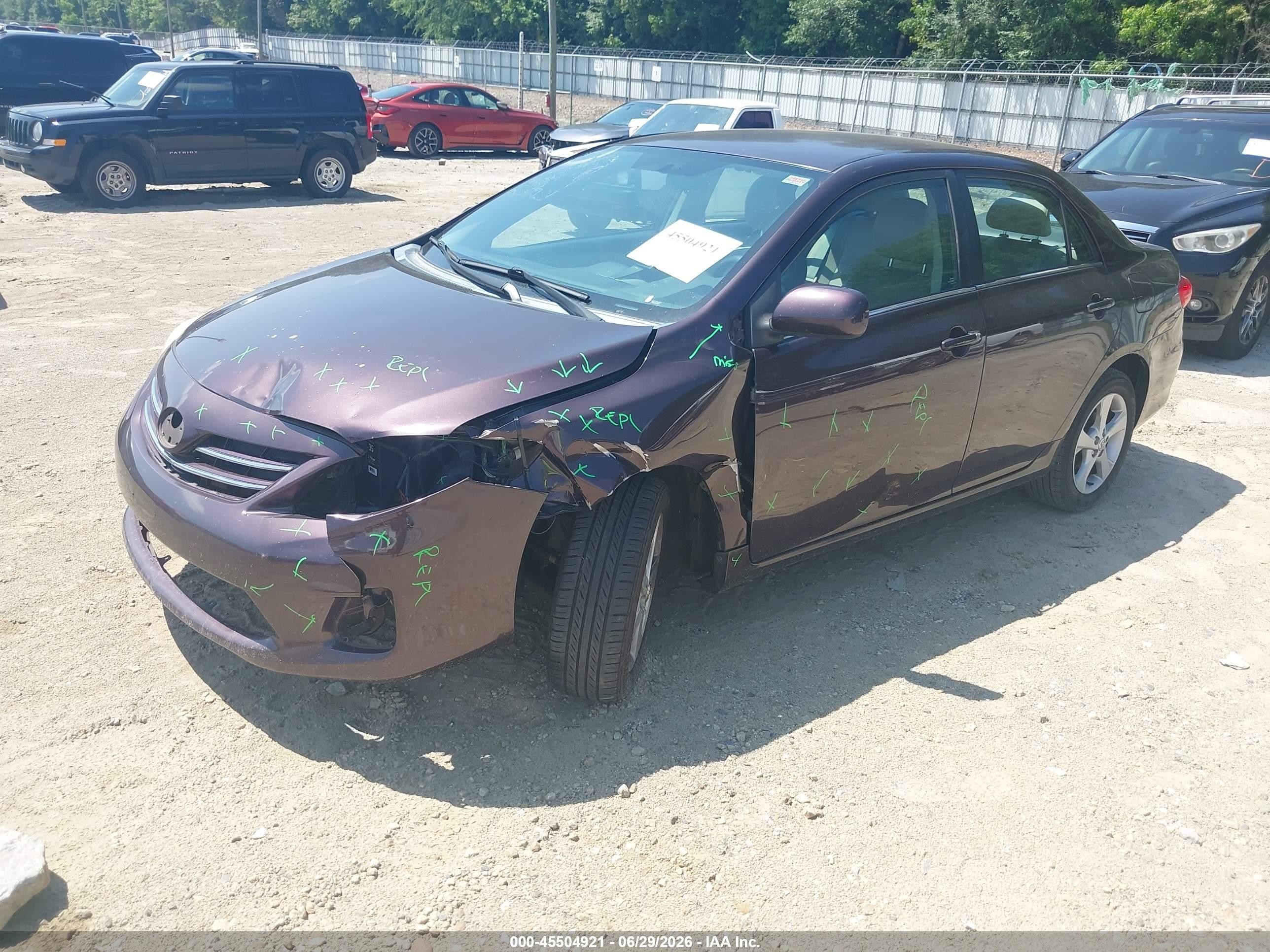2013 Toyota Corolla Le Special Edition Purple vin: 2T1BU4EE3DC076056