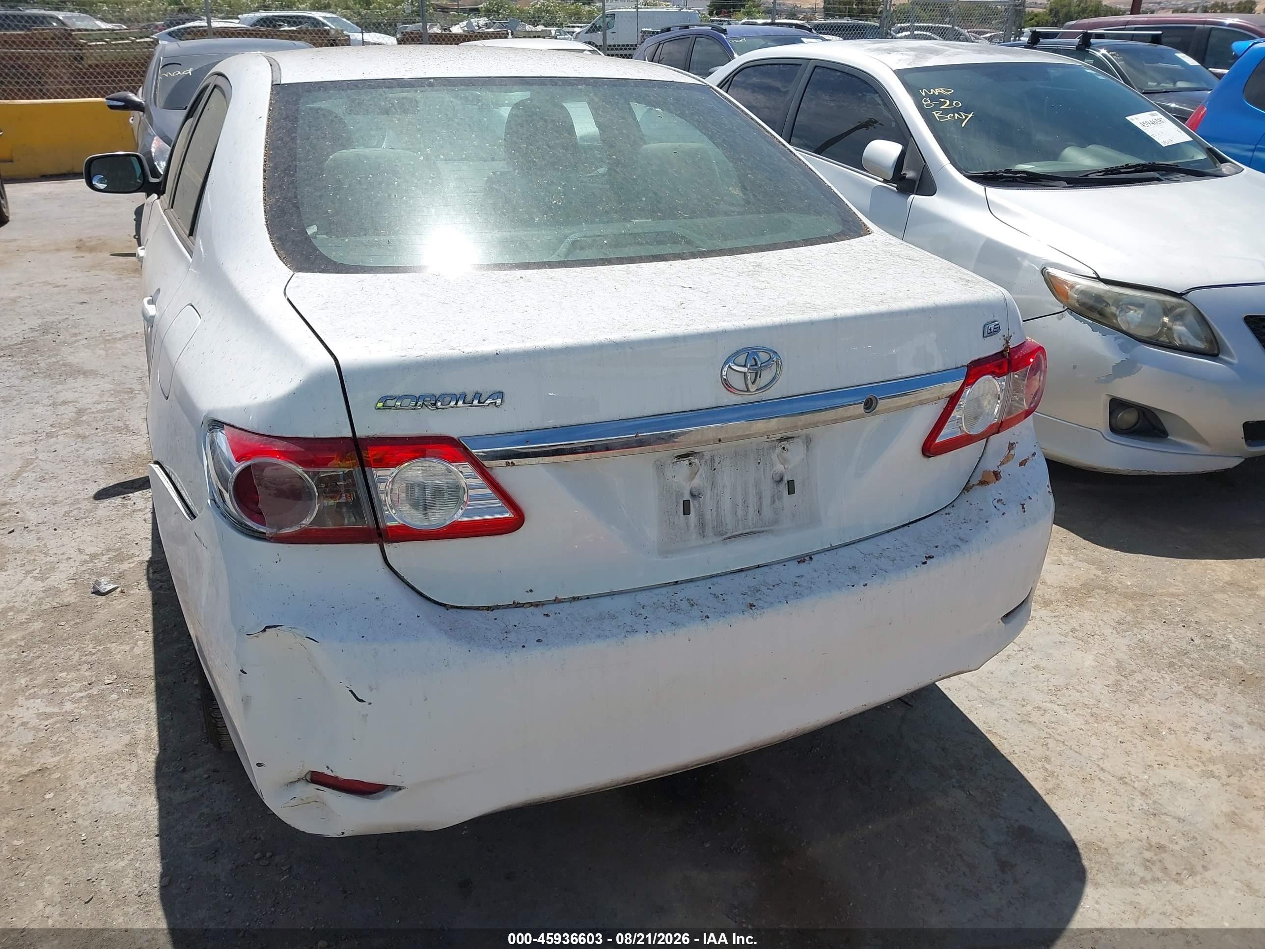 2013 Toyota Corolla Le Белый vin: 2T1BU4EE3DC975175
