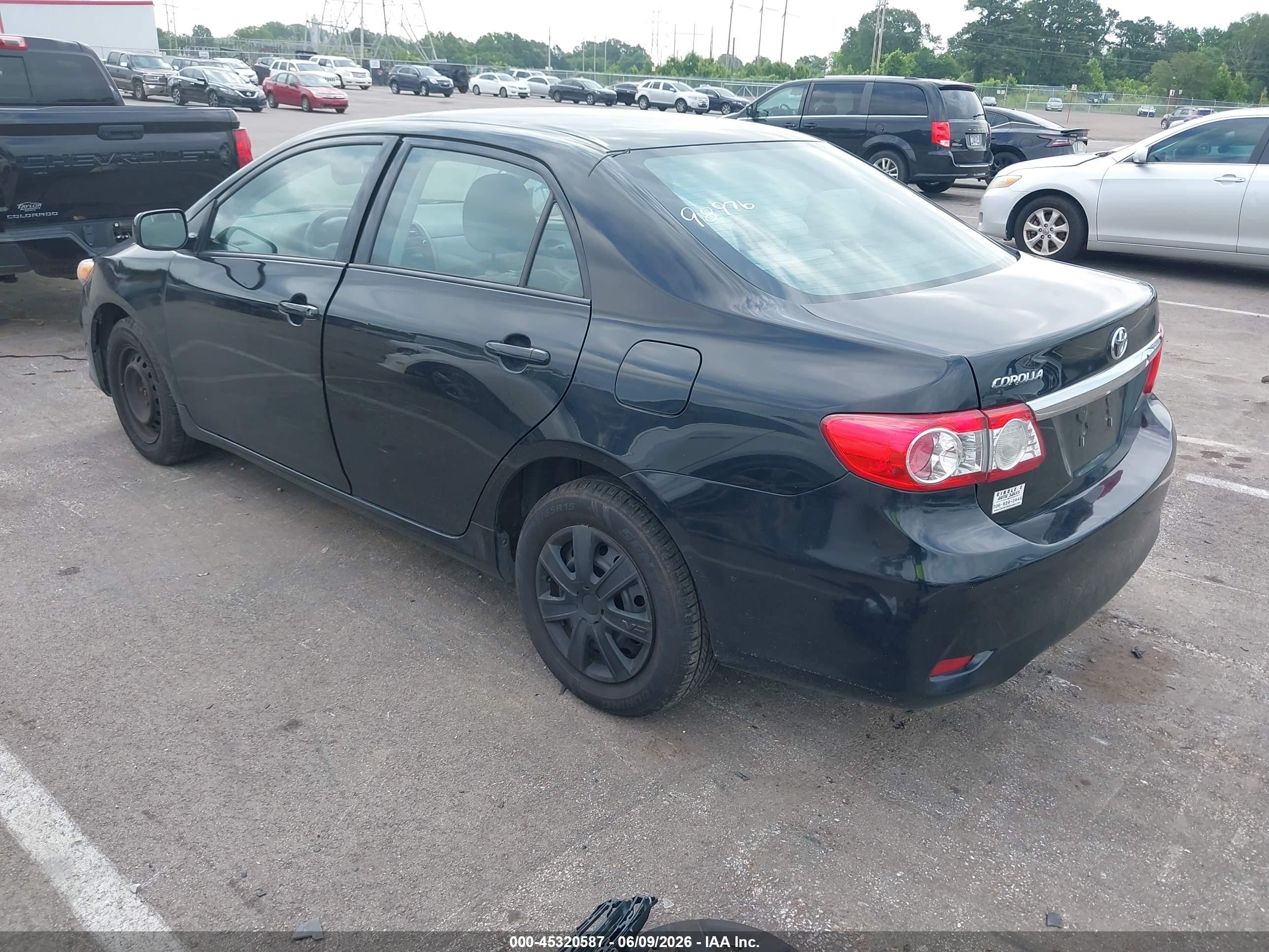 2013 Toyota Corolla L Black vin: 2T1BU4EE3DC981347