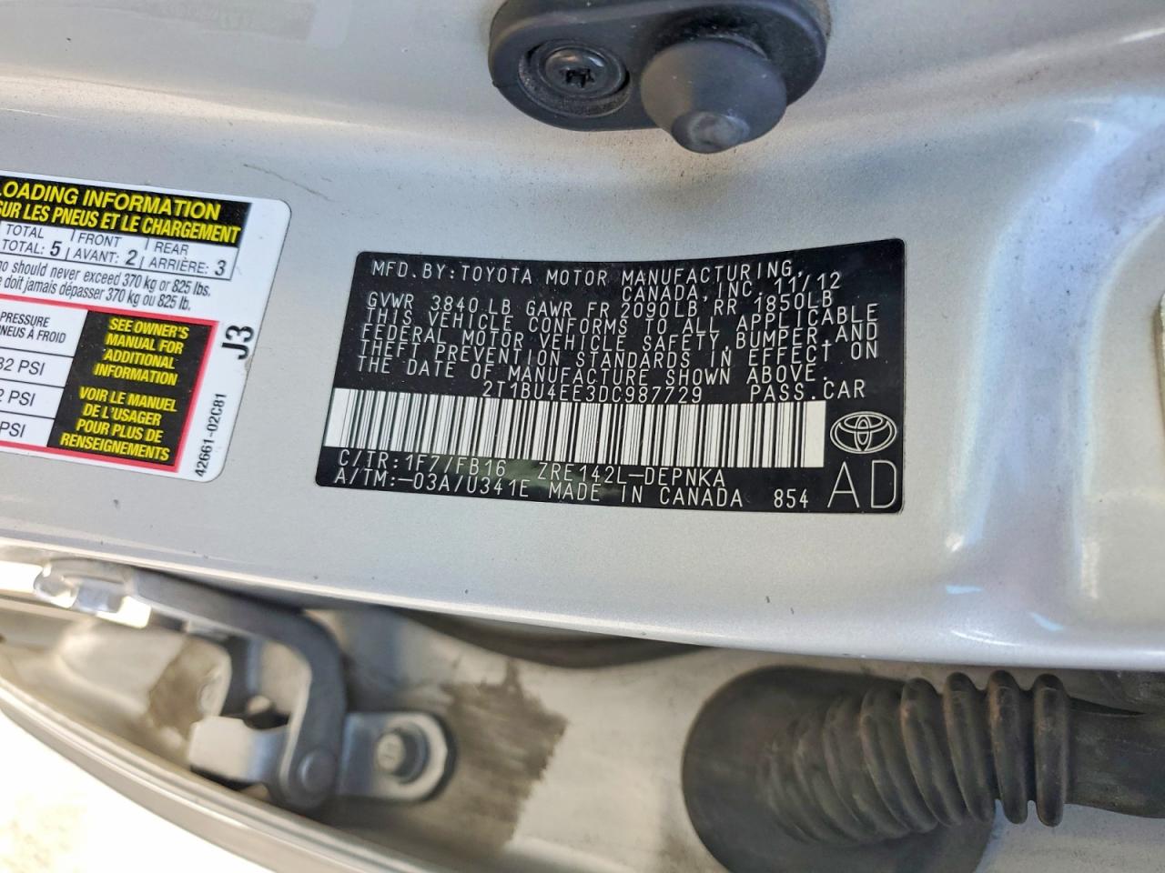 2013 Toyota Corolla Le Silver vin: 2T1BU4EE3DC987729