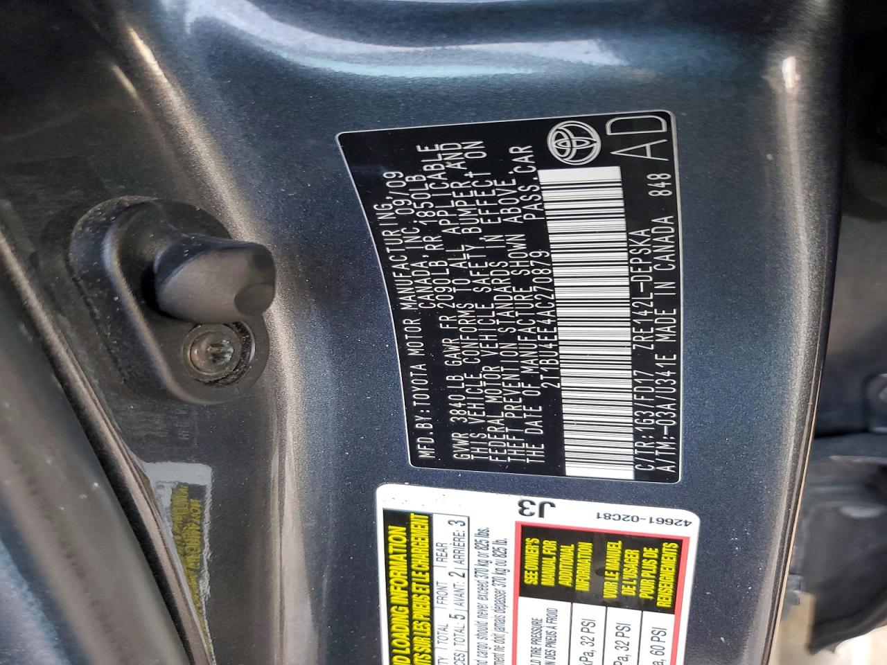 2010 Toyota Corolla Base Gray vin: 2T1BU4EE4AC270879