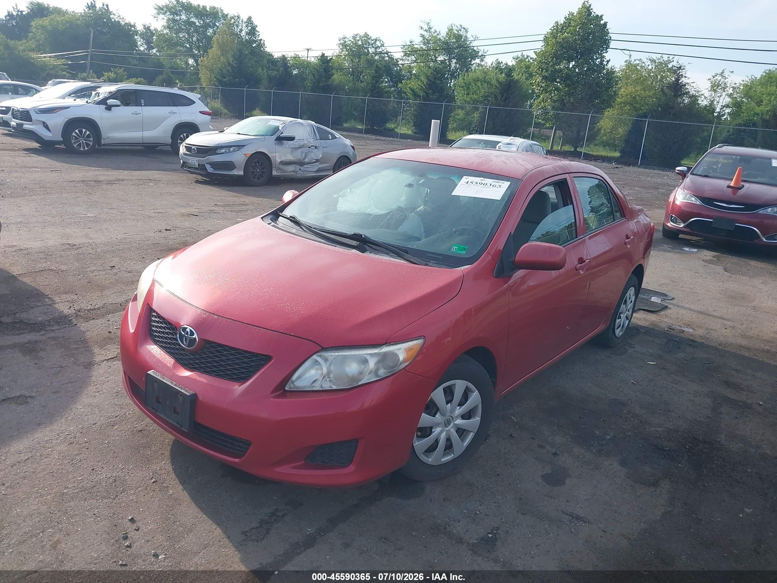 2010 Toyota Corolla Le Red vin: 2T1BU4EE4AC295927