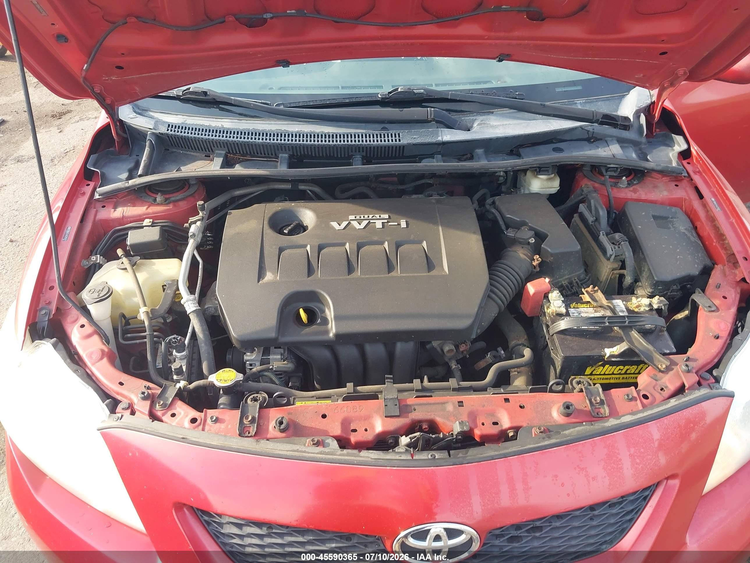 2010 Toyota Corolla Le Red vin: 2T1BU4EE4AC295927