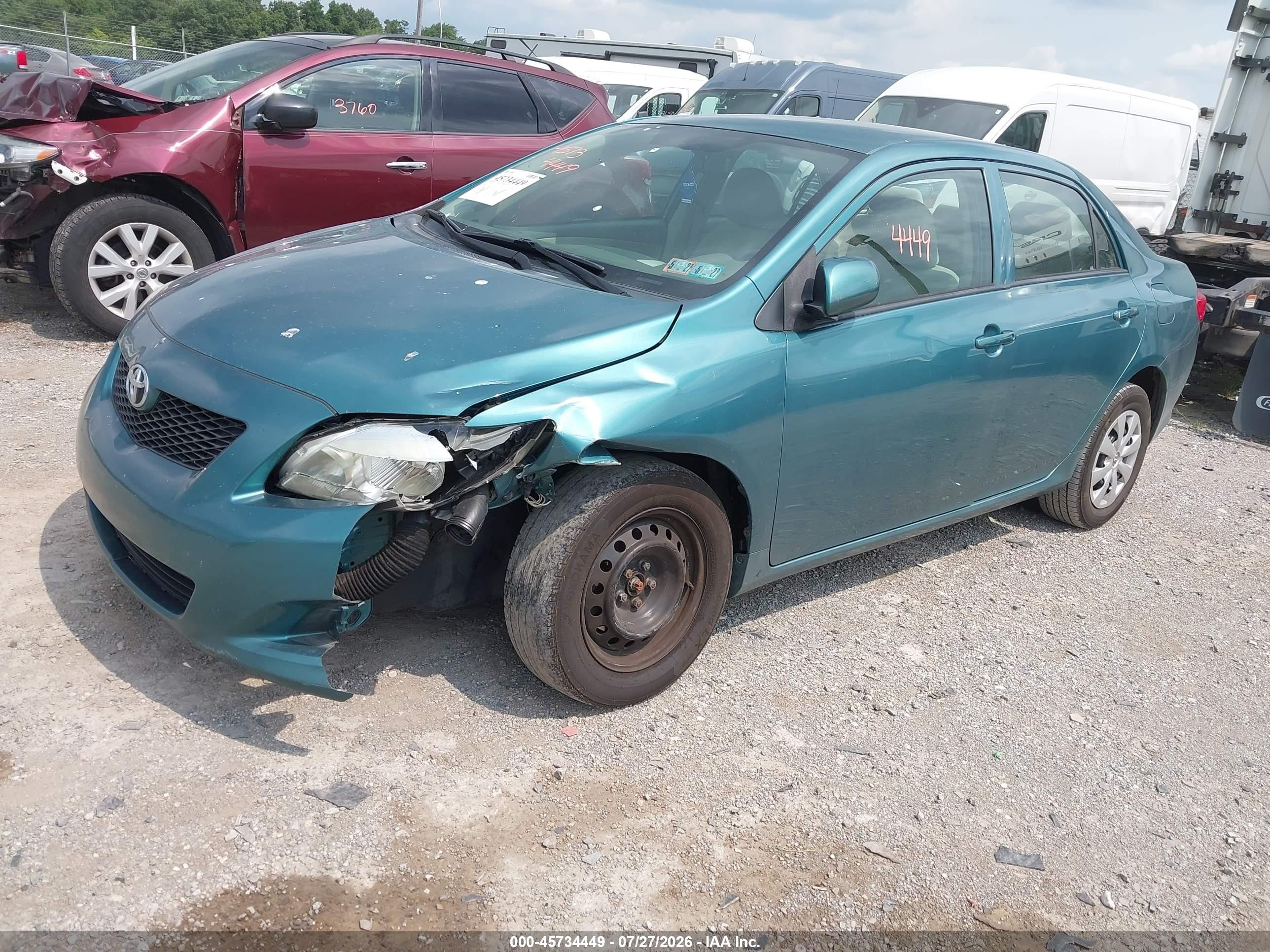 2010 Toyota Corolla Le Turquoise vin: 2T1BU4EE4AC302049