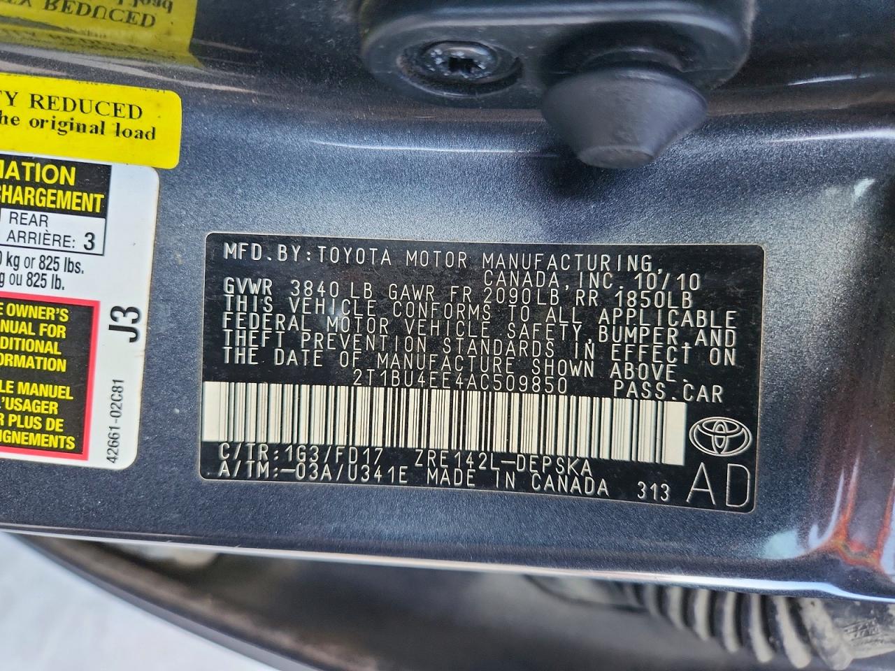 2010 Toyota Corolla S Gray vin: 2T1BU4EE4AC509850