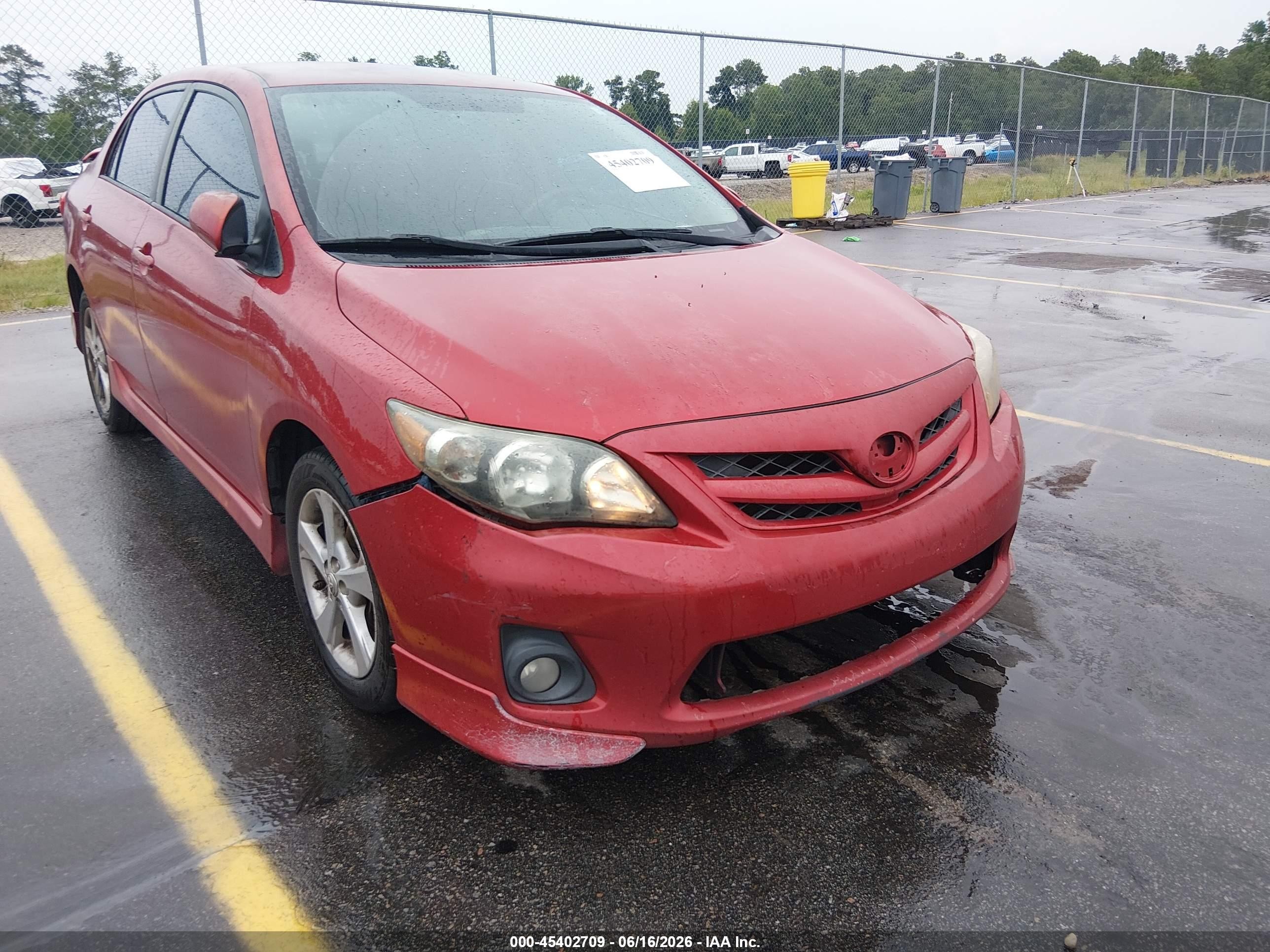 2011 Toyota Corolla S Red vin: 2T1BU4EE4BC658504