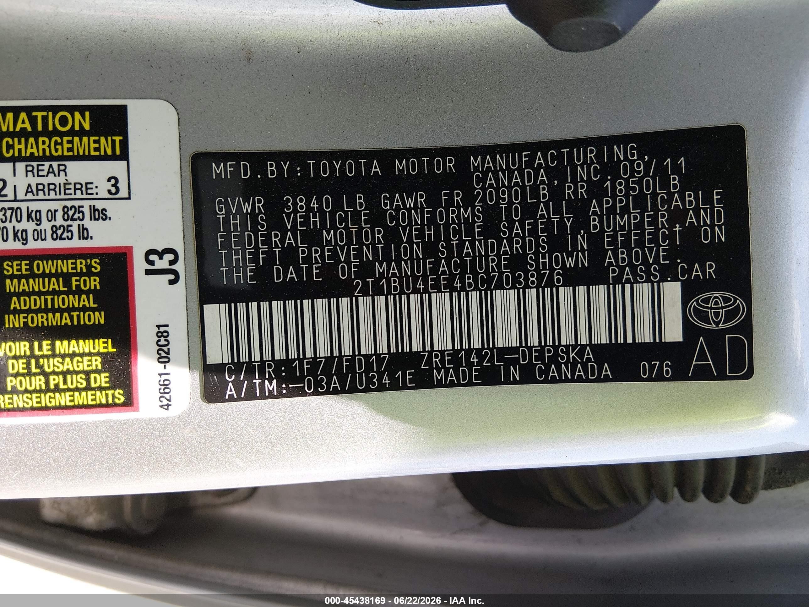 2011 Toyota Corolla S Silver vin: 2T1BU4EE4BC703876