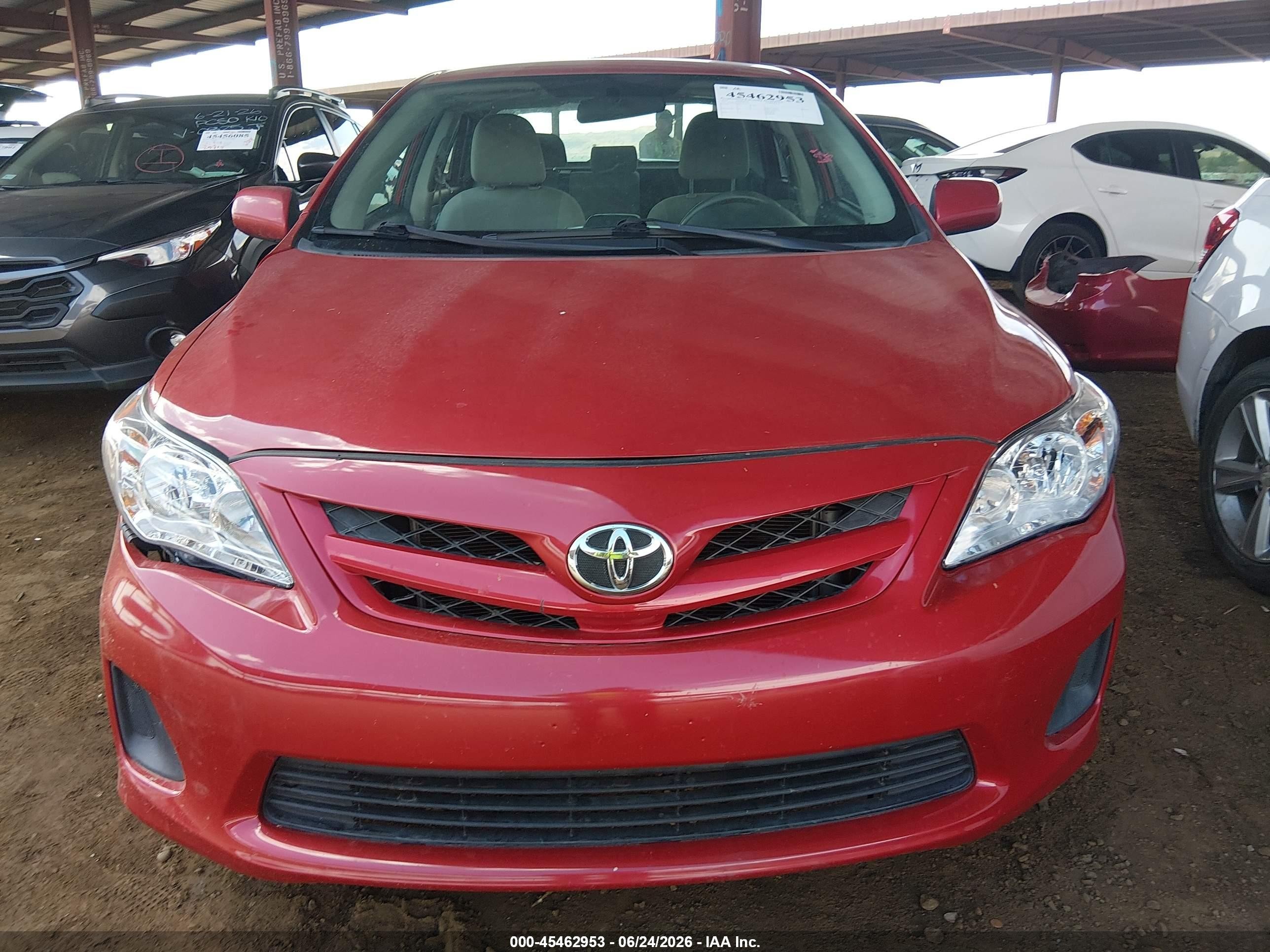 2012 Toyota Corolla Le Красный vin: 2T1BU4EE4CC811254