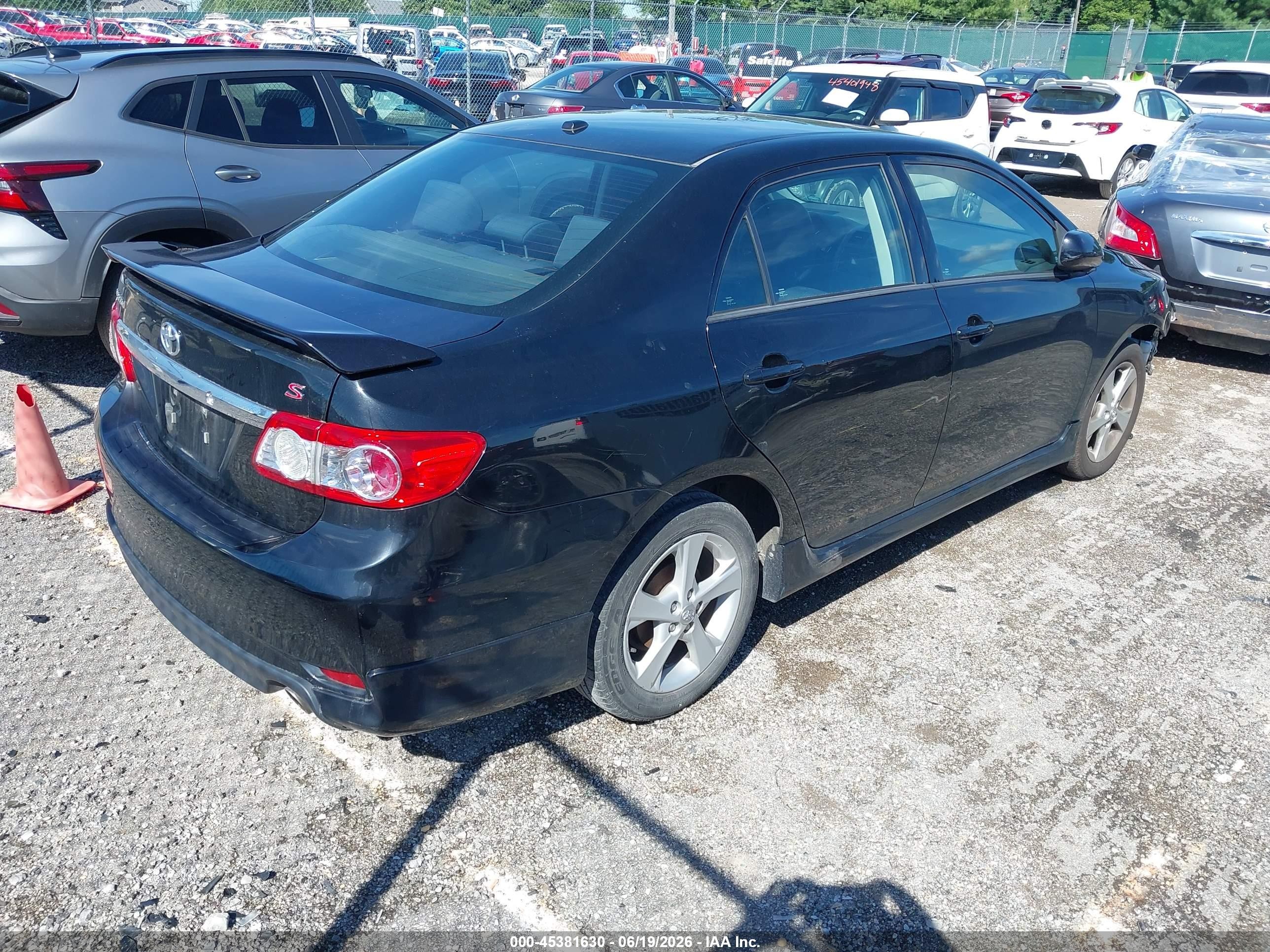 2012 Toyota Corolla S Black vin: 2T1BU4EE4CC863774
