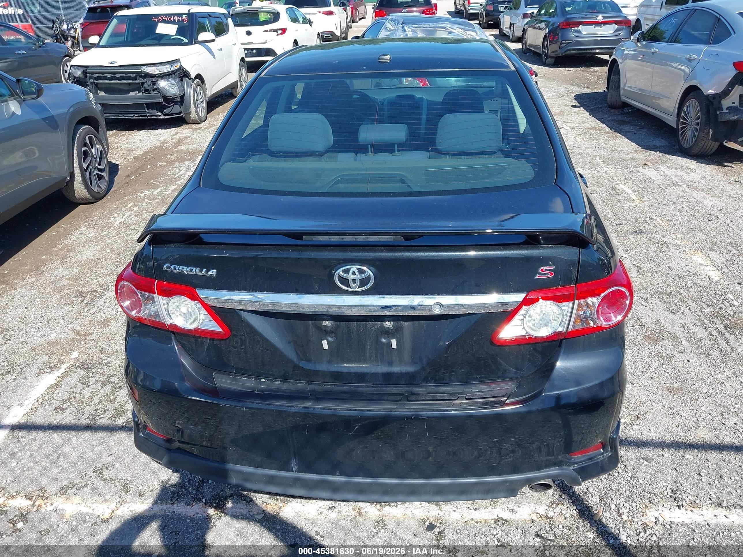 2012 Toyota Corolla S Black vin: 2T1BU4EE4CC863774