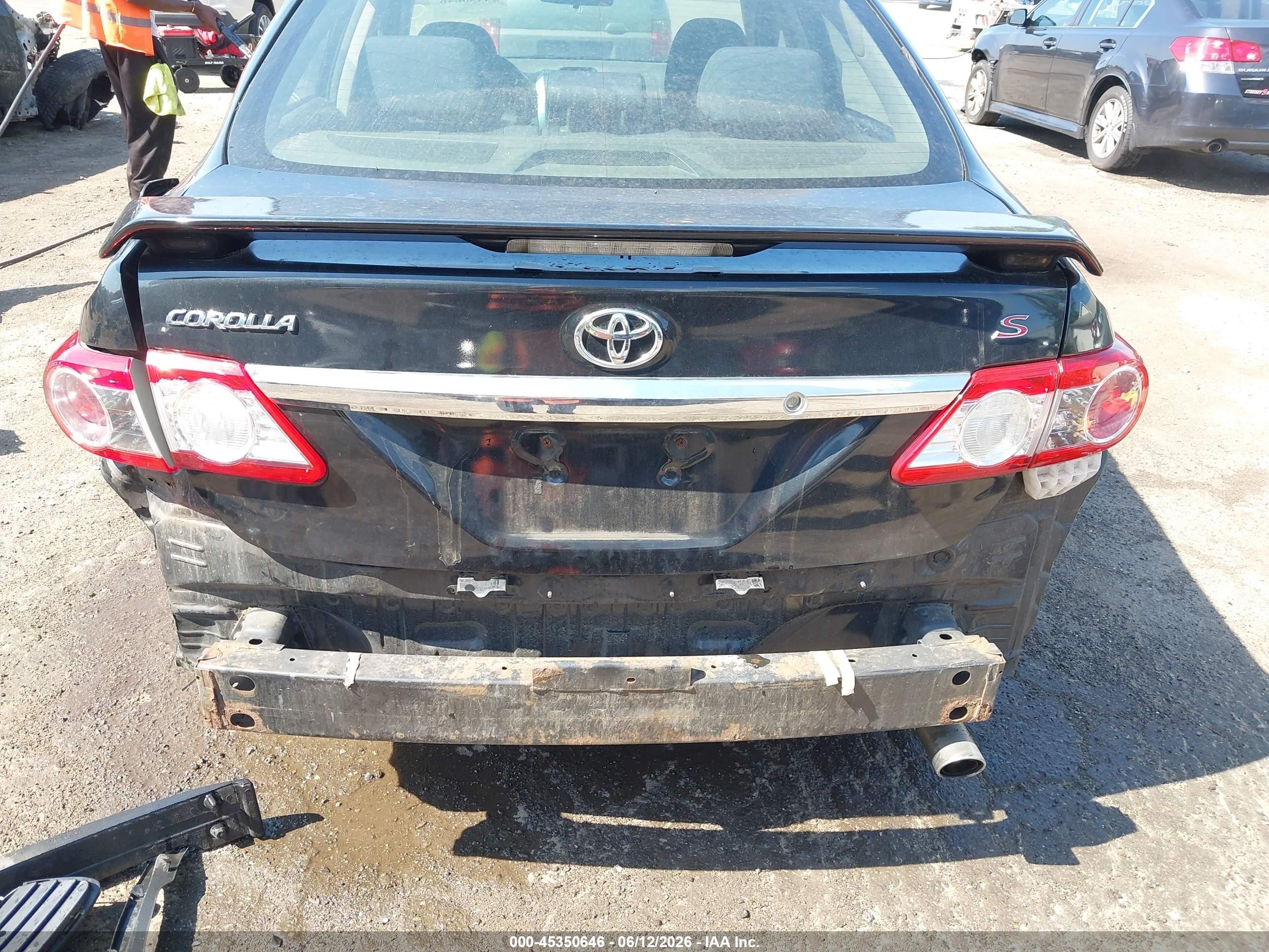 2012 Toyota Corolla S Black vin: 2T1BU4EE4CC896774