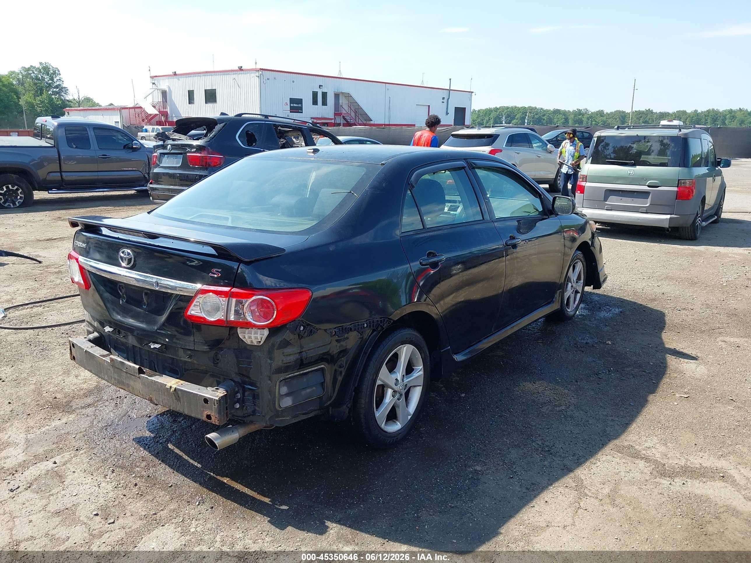 2012 Toyota Corolla S Black vin: 2T1BU4EE4CC896774