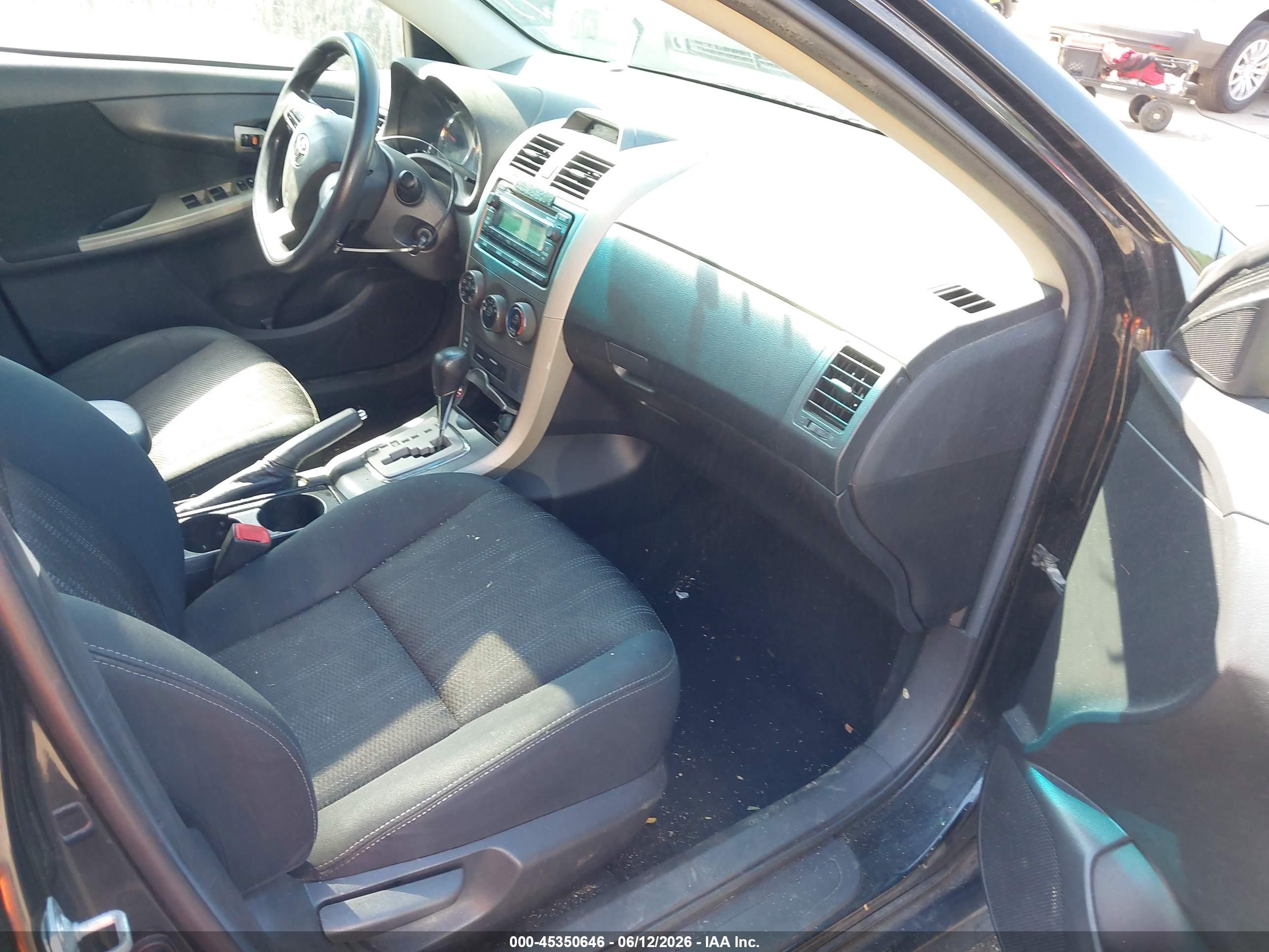 2012 Toyota Corolla S Black vin: 2T1BU4EE4CC896774