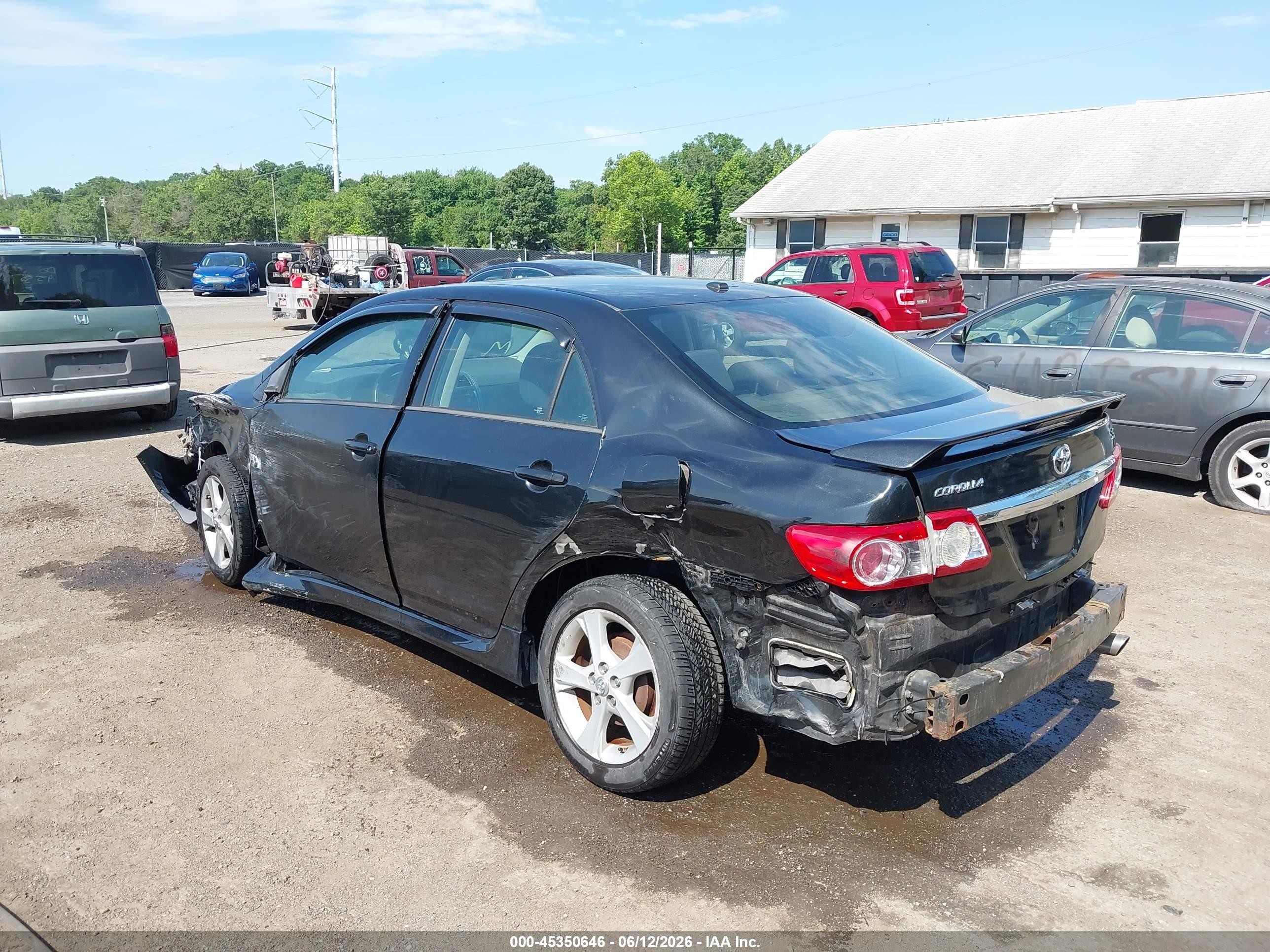 2012 Toyota Corolla S Black vin: 2T1BU4EE4CC896774