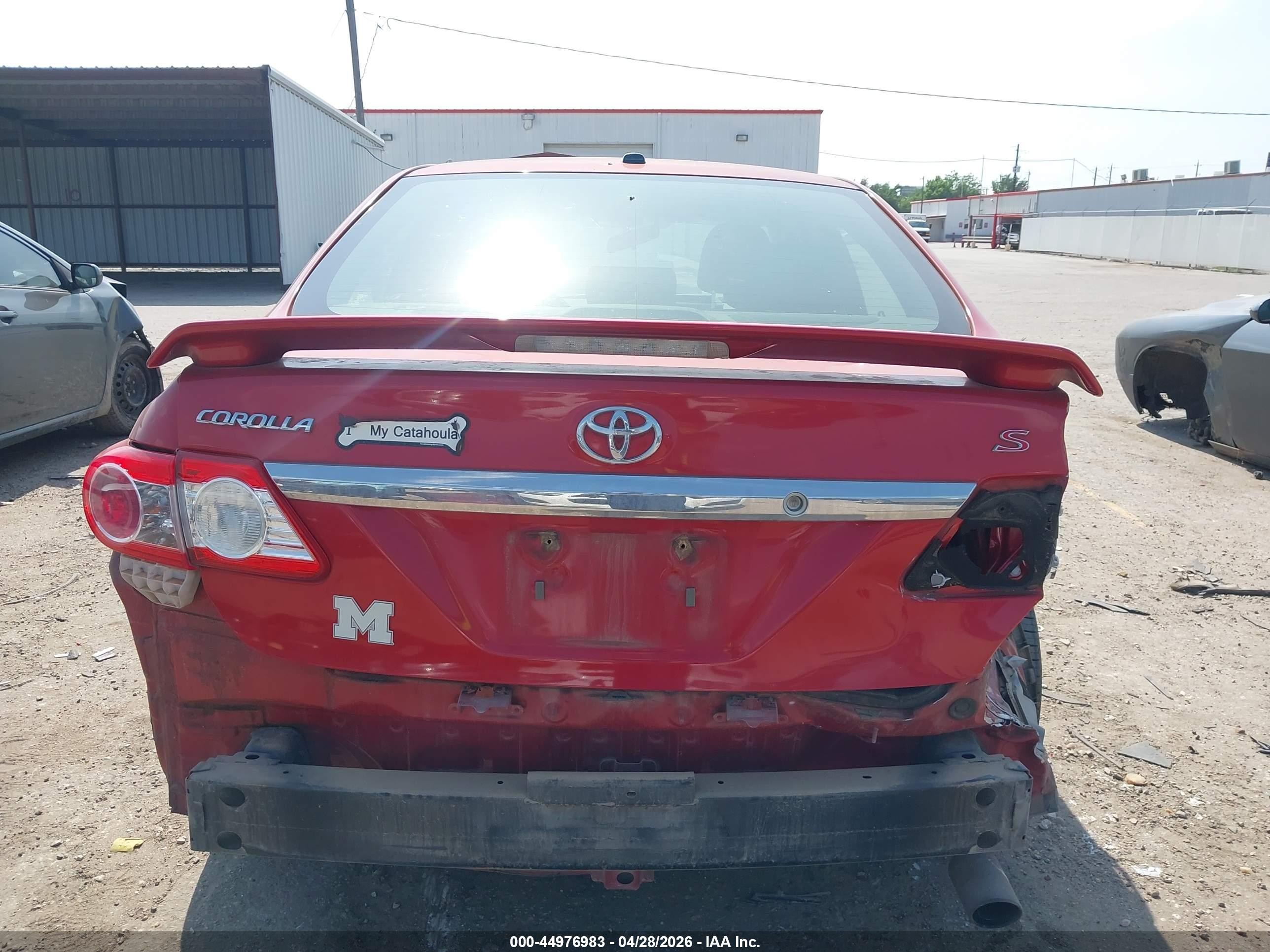 2012 Toyota Corolla S Red vin: 2T1BU4EE4CC901200