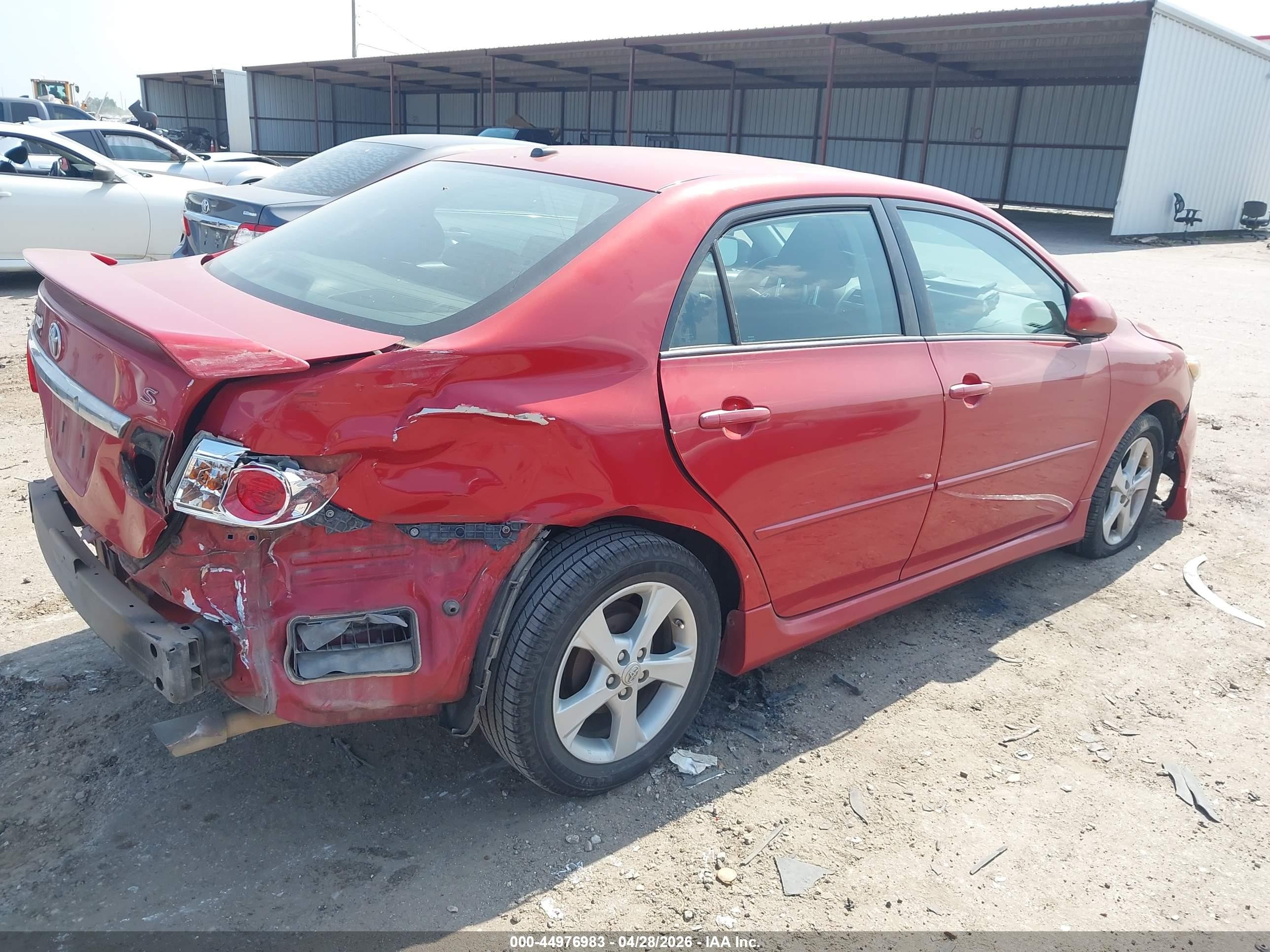 2012 Toyota Corolla S Red vin: 2T1BU4EE4CC901200