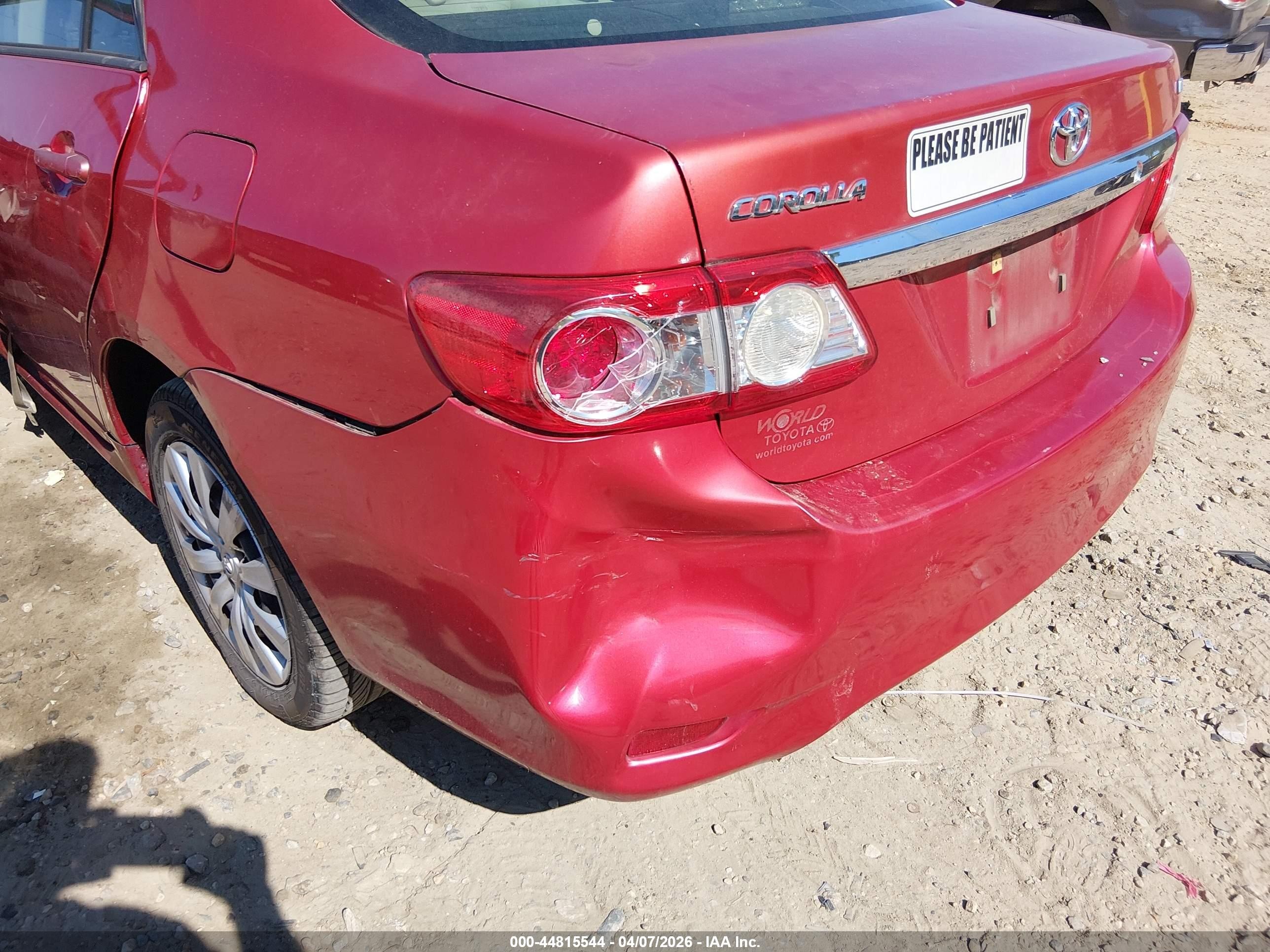 2012 Toyota Corolla Le Бордовый vin: 2T1BU4EE4CC913928