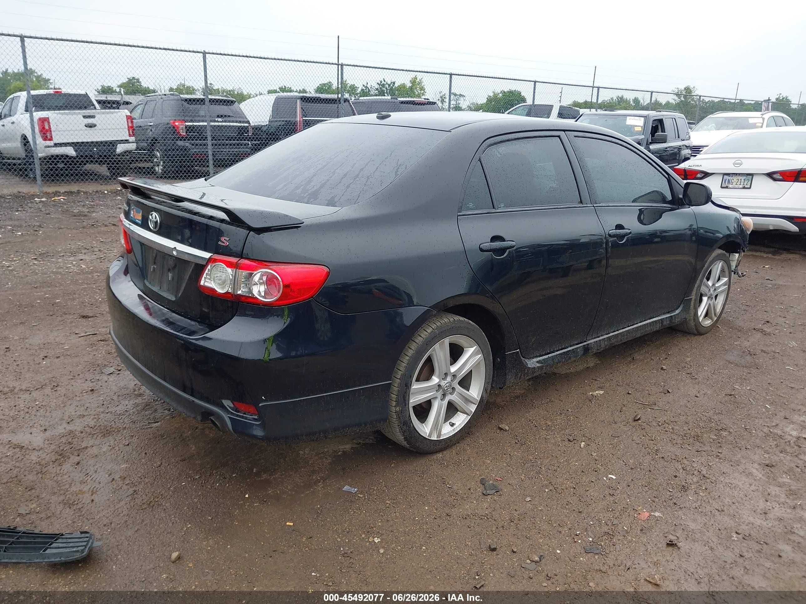 2013 Toyota Corolla S Black vin: 2T1BU4EE4DC015766