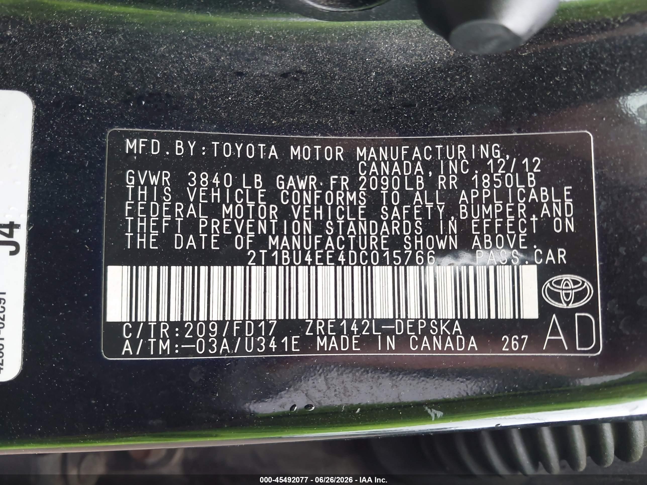 2013 Toyota Corolla S Black vin: 2T1BU4EE4DC015766