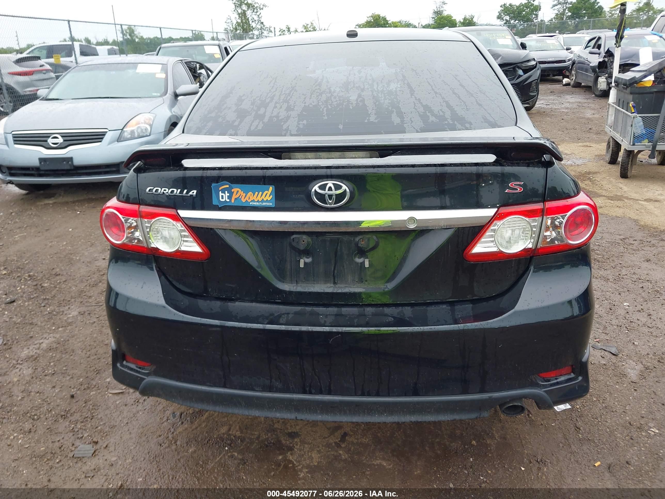 2013 Toyota Corolla S Black vin: 2T1BU4EE4DC015766