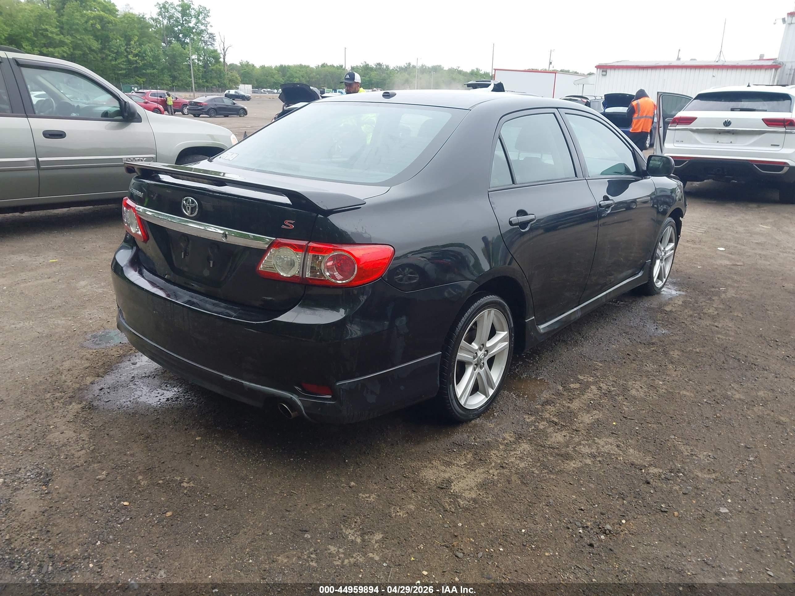 2013 Toyota Corolla S Black vin: 2T1BU4EE4DC059265