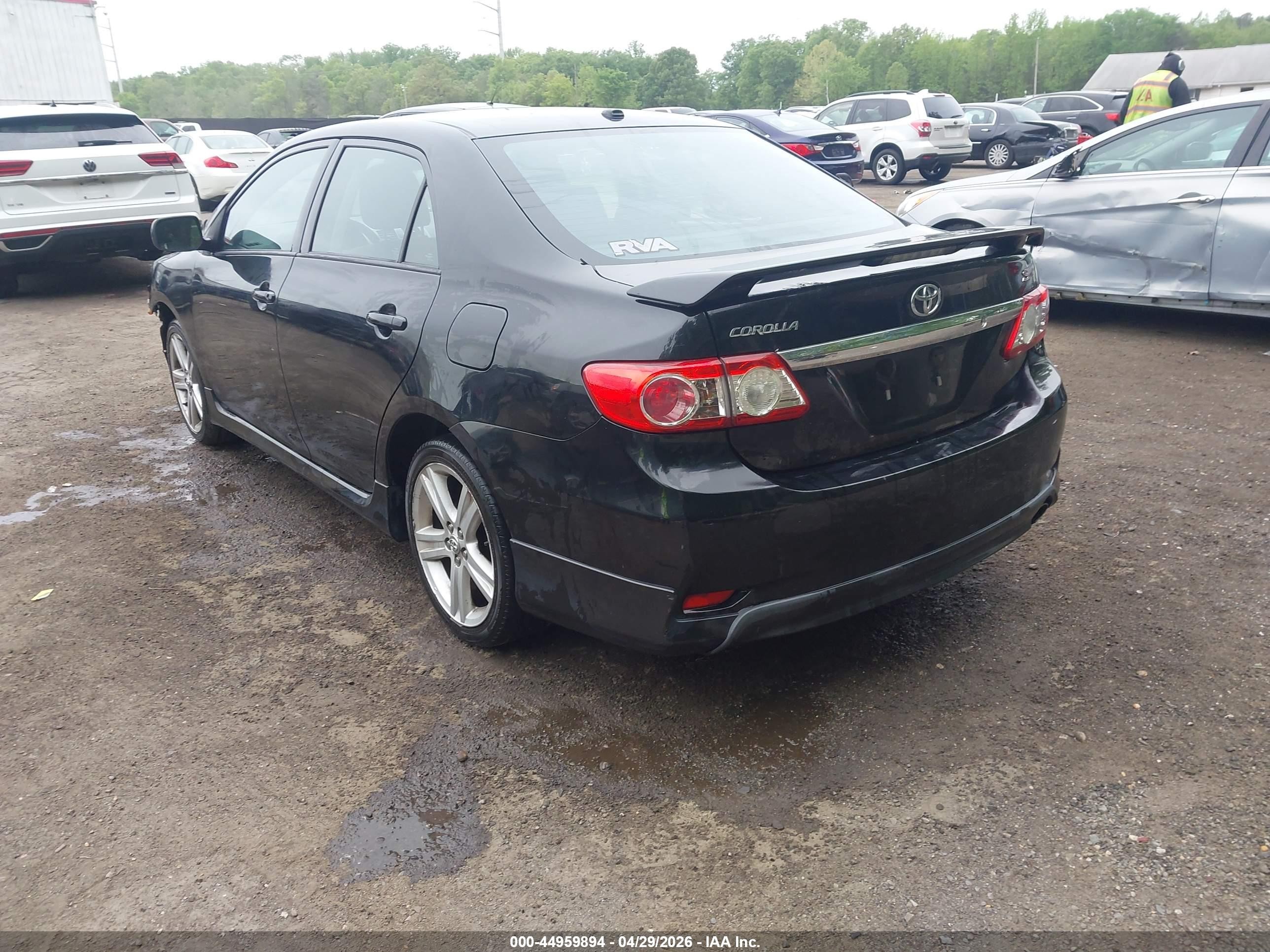 2013 Toyota Corolla S Black vin: 2T1BU4EE4DC059265