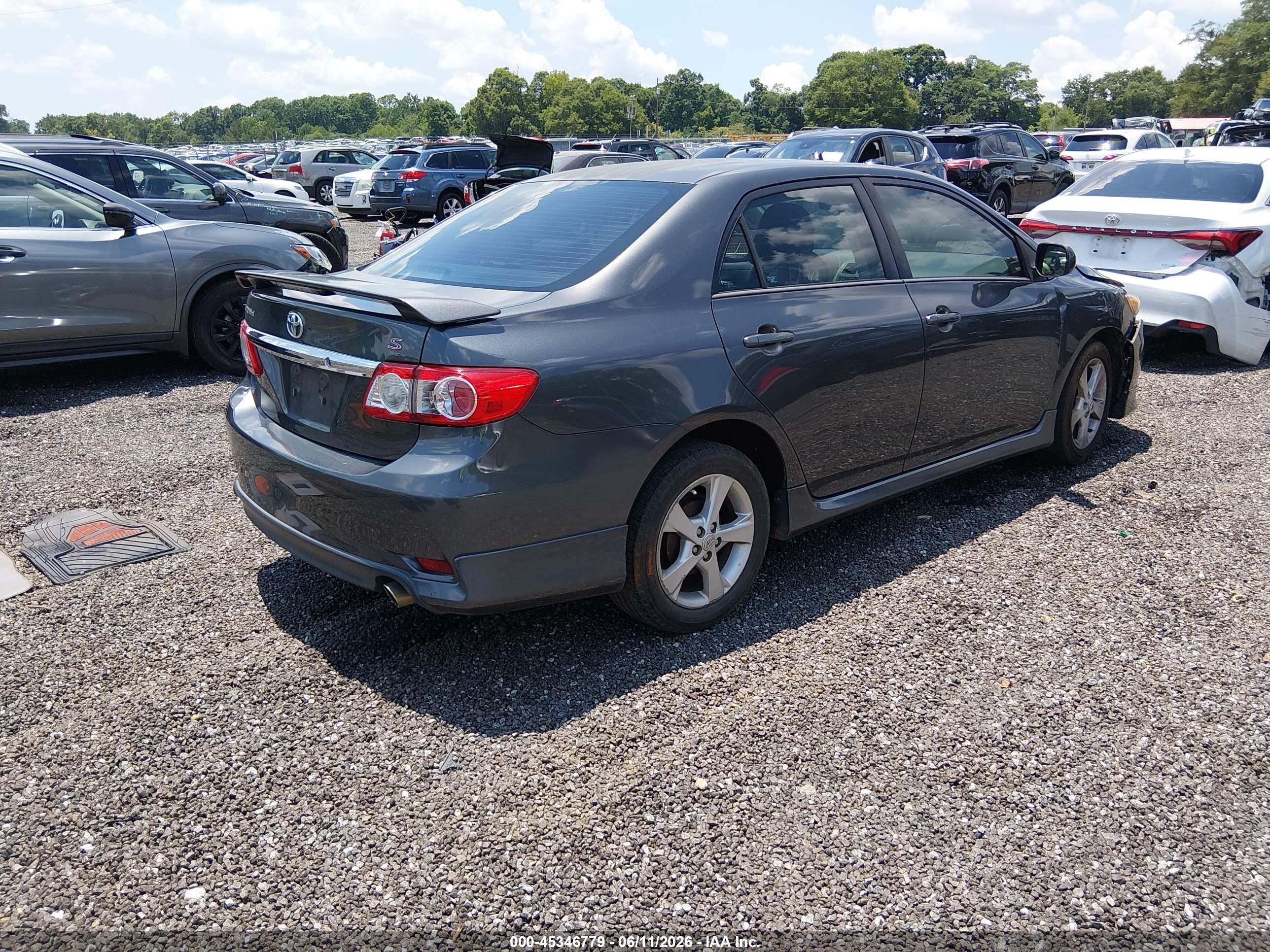 2013 Toyota Corolla S Gray vin: 2T1BU4EE4DC064725