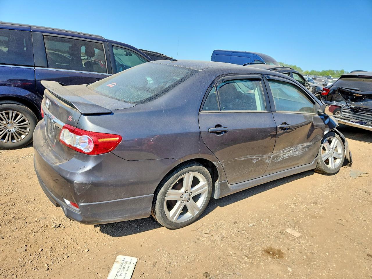 2013 Toyota Corolla S Gray vin: 2T1BU4EE4DC947708
