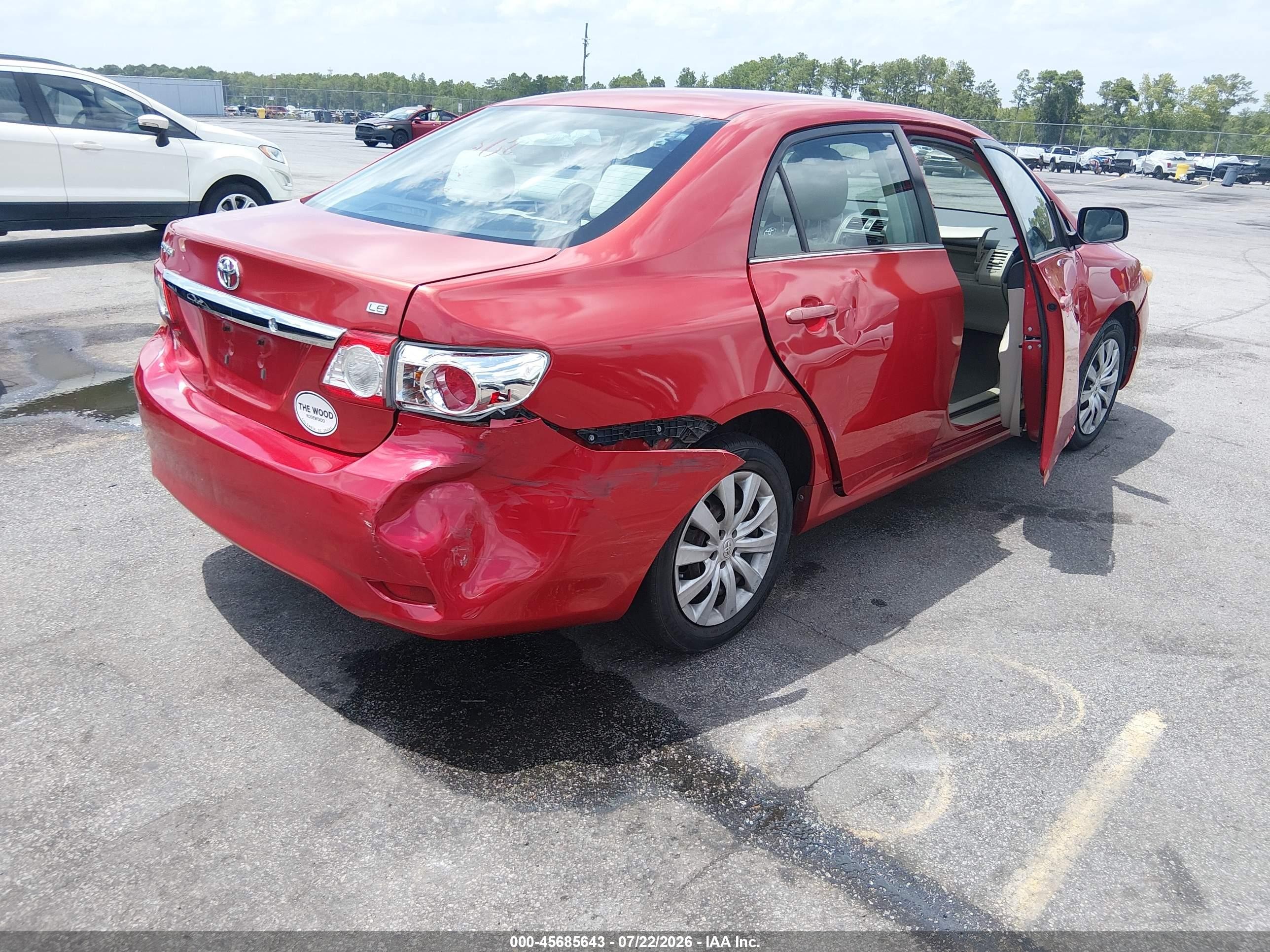 2013 Toyota Corolla Le Красный vin: 2T1BU4EE4DC958319