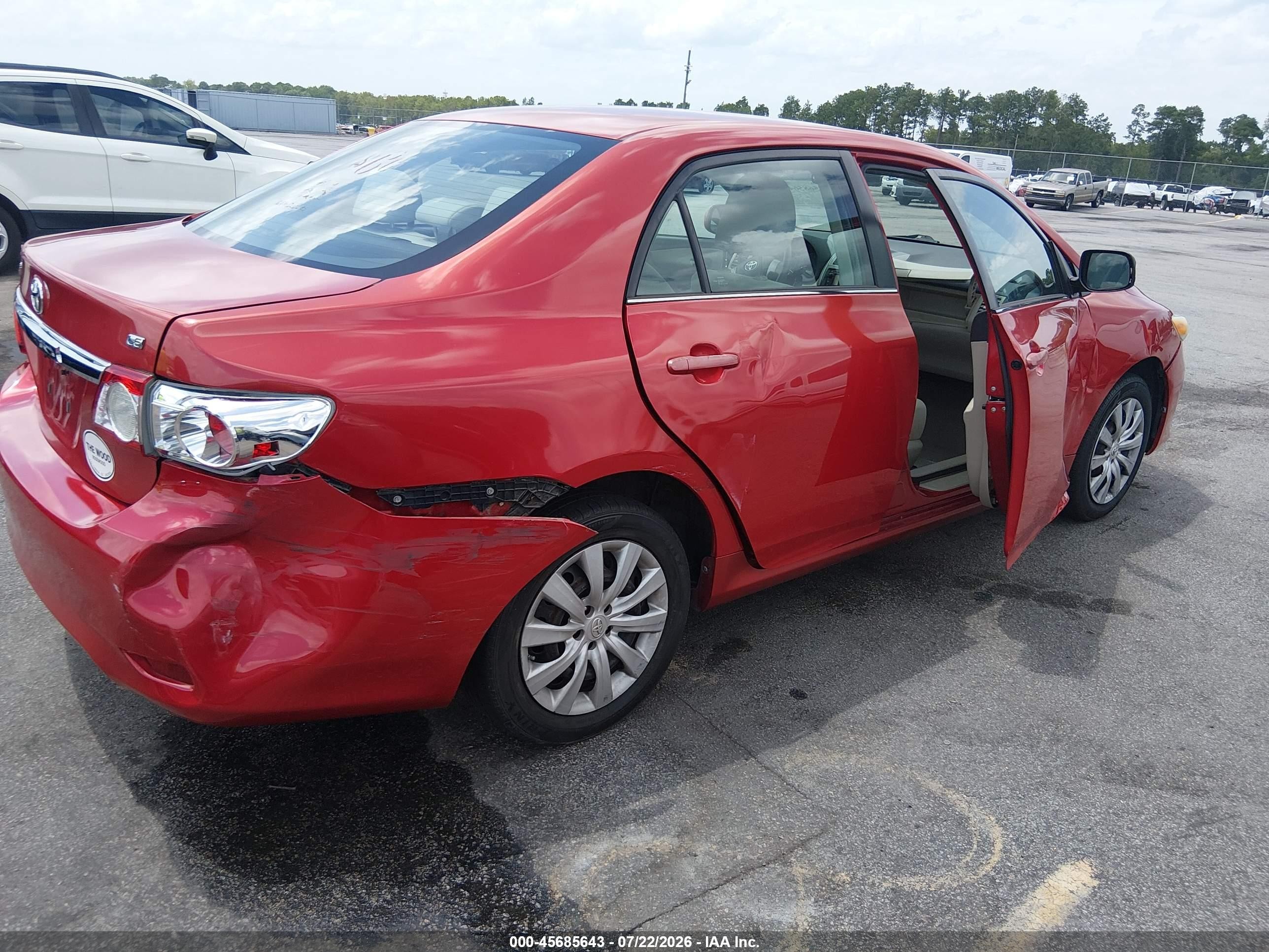 2013 Toyota Corolla Le Красный vin: 2T1BU4EE4DC958319