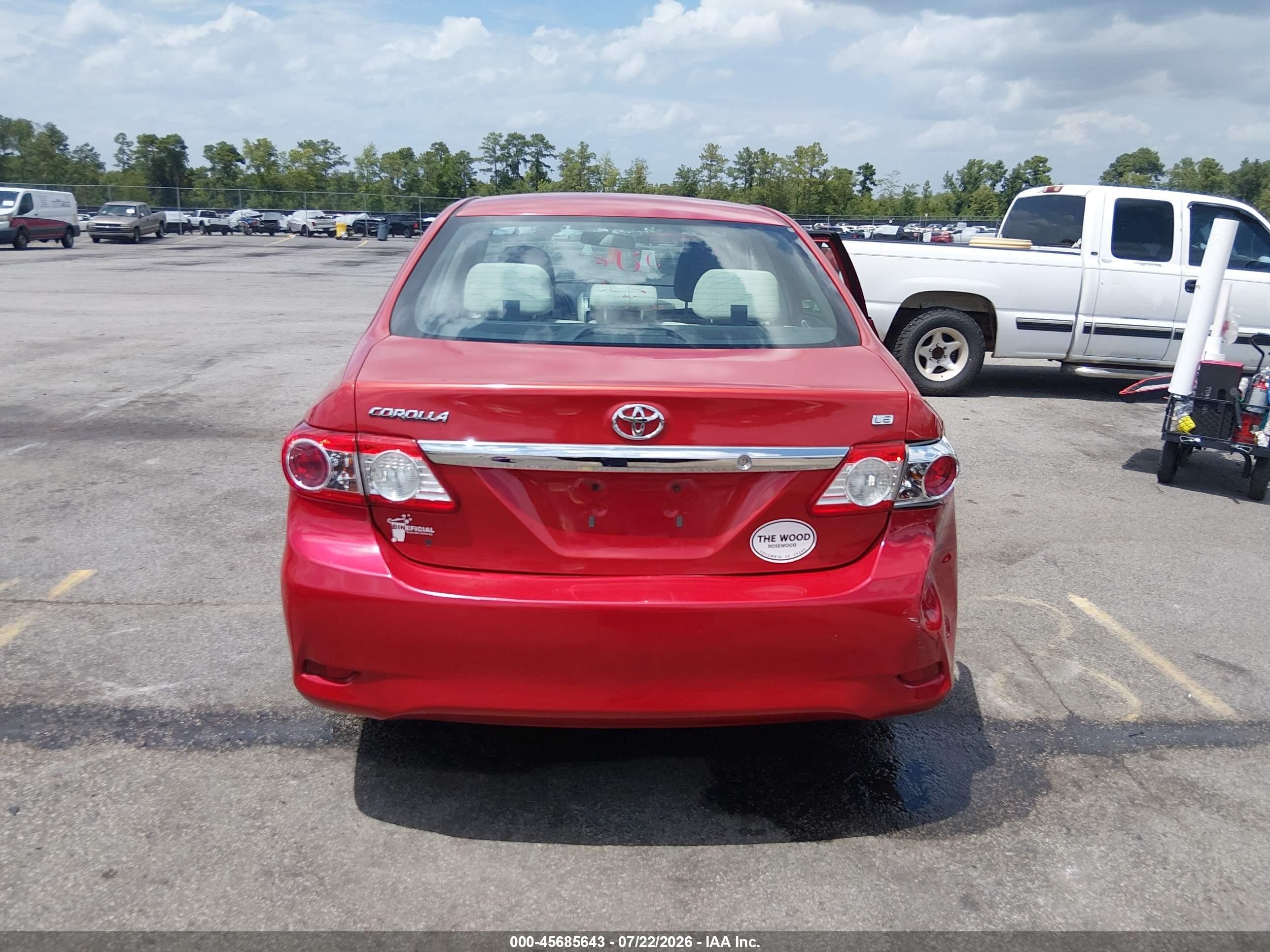 2013 Toyota Corolla Le Красный vin: 2T1BU4EE4DC958319
